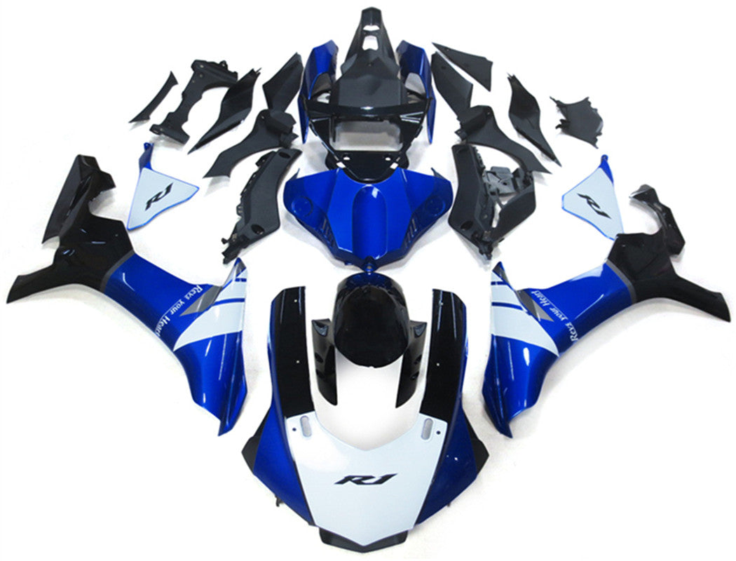 Kit de carénage Amotopart Yamaha YZF 1000 R1 2015-2019 bleu et blanc