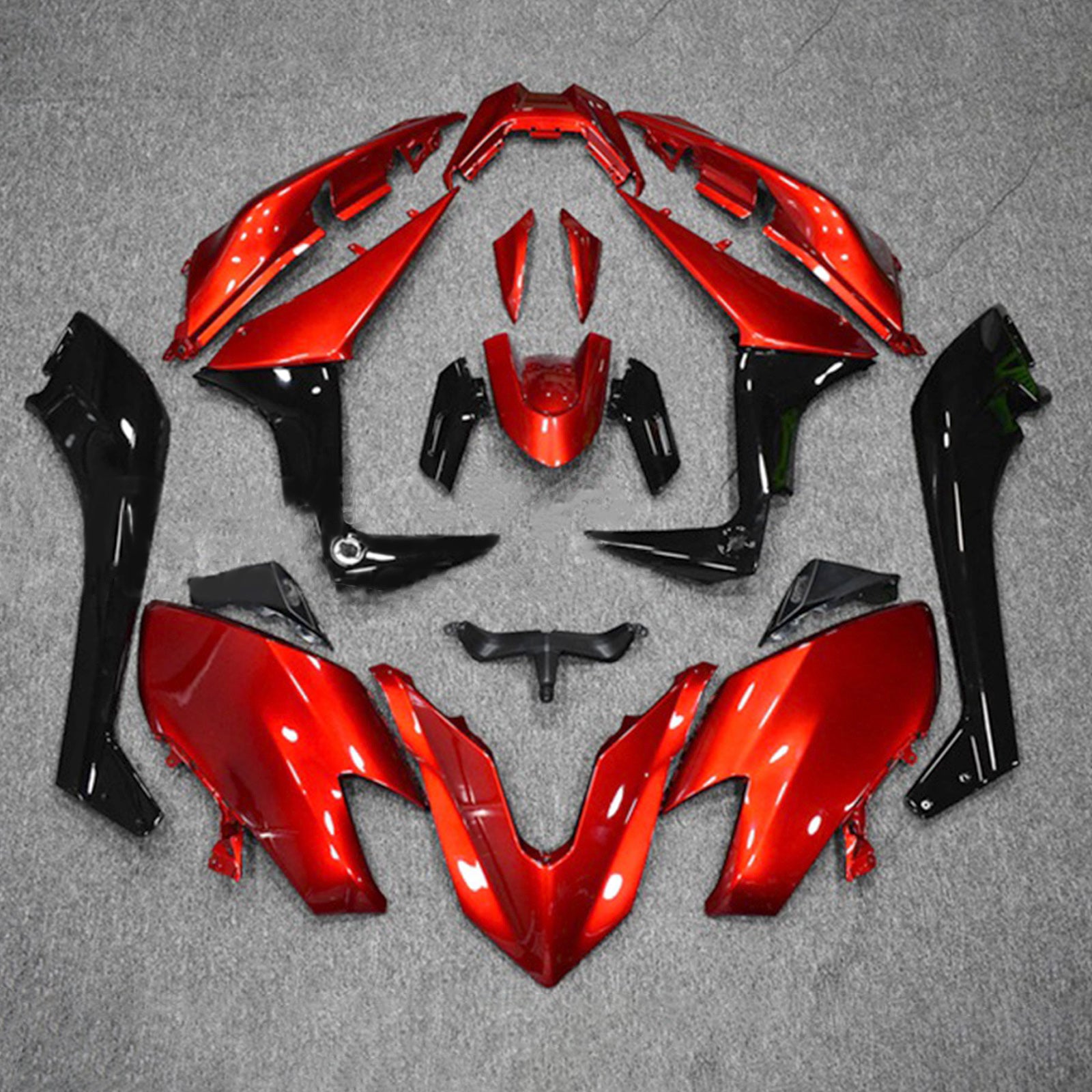 Amotopart 2017-2018 Yamaha T-Max TMAX530 Fairing Gloss Red&Black Kit