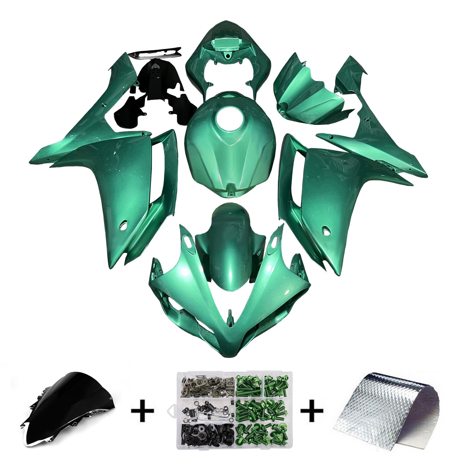 Amotopart 2007-2008 Yamaha YZF-R1 Green Fairing Kit
