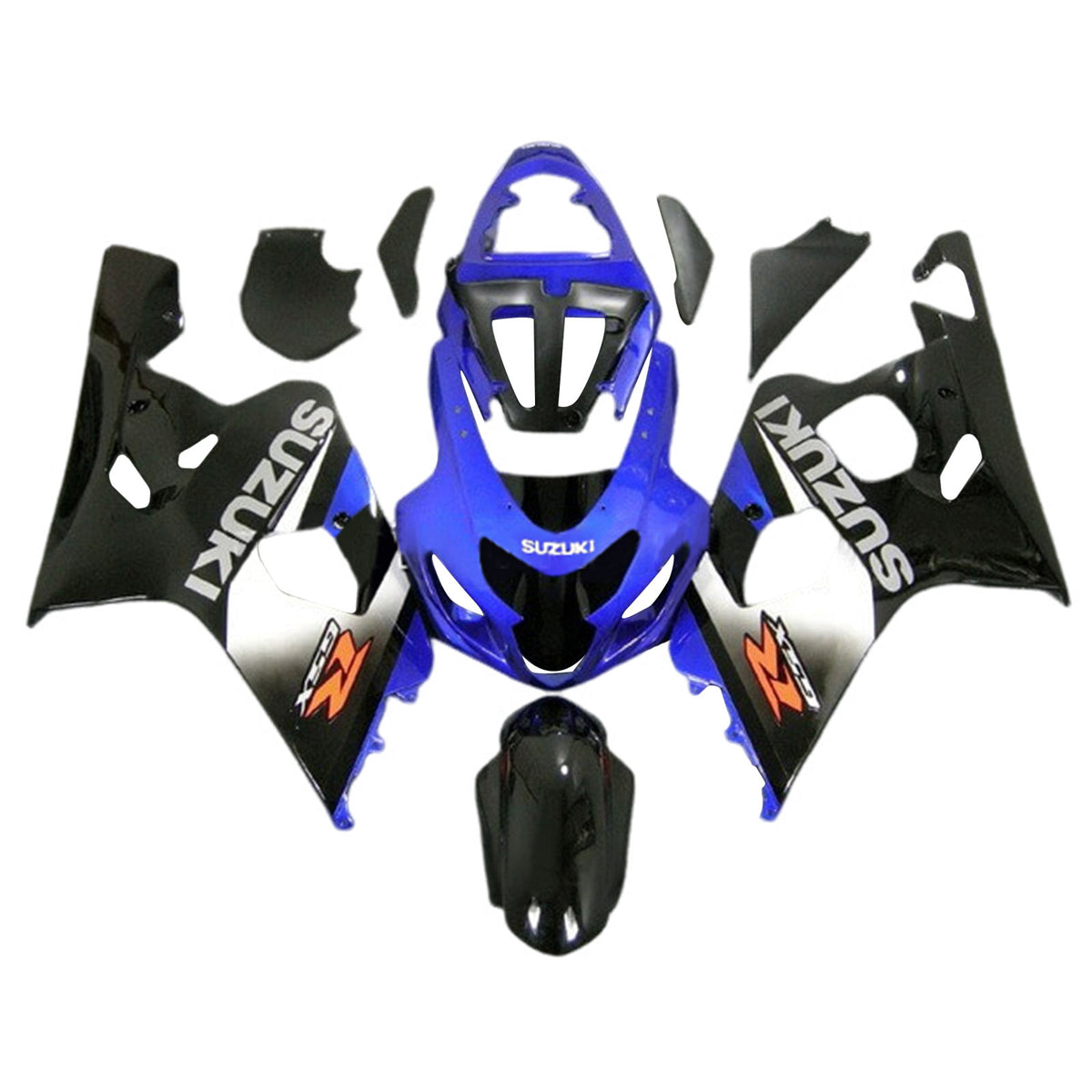 Amotopart 2004-2005 K4 GSXR 600/750 Suzuki Bleu et Noir Style2 Kit de carénage