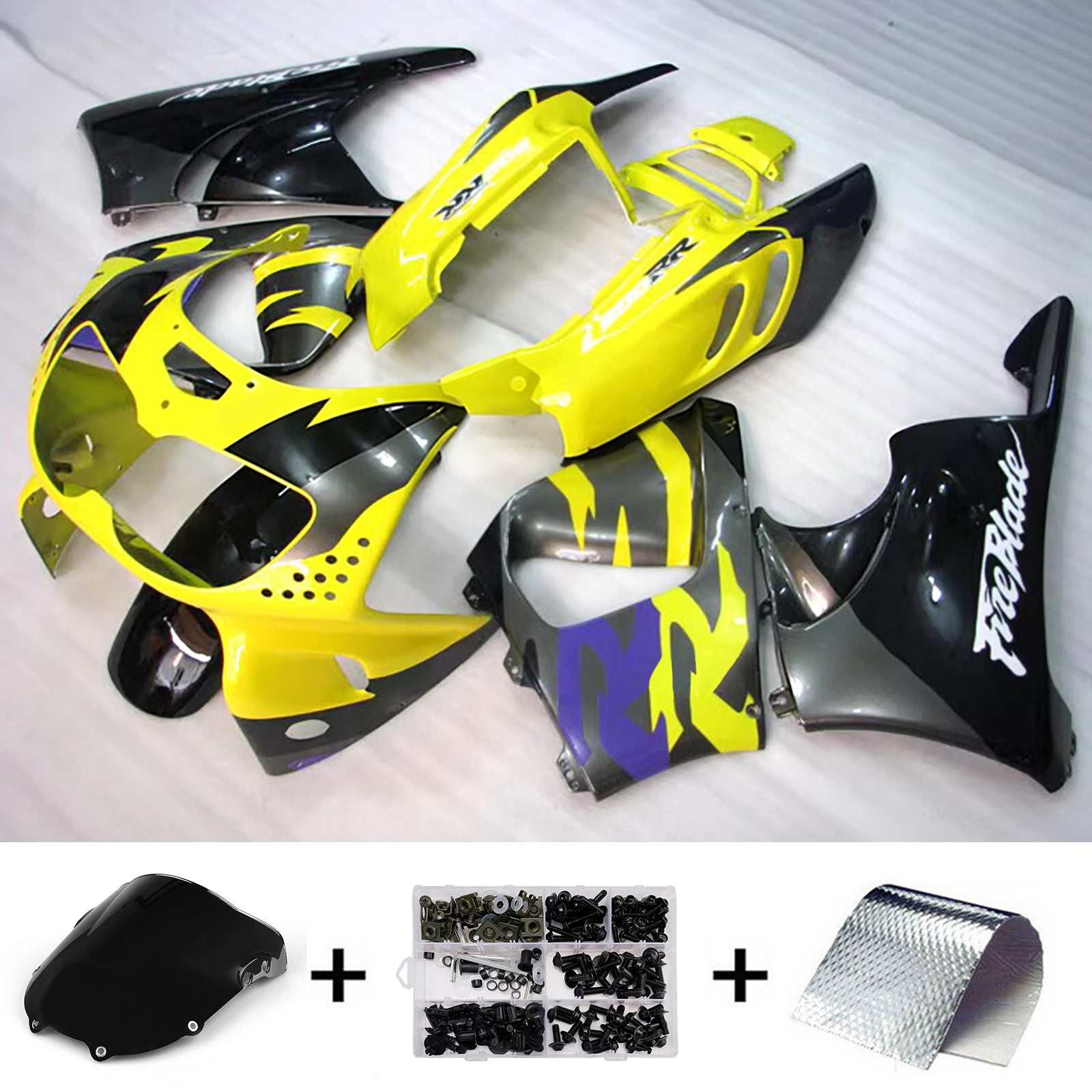 Amotopart 1994-1995 Honda CBR900RR 893 Yellow/Black Fairing Kit