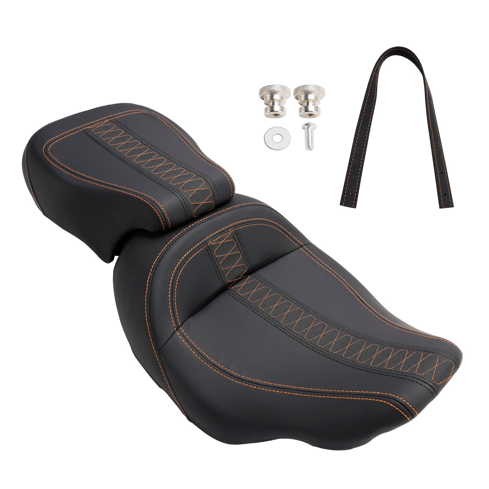 23-24 Touring Cvo Glide Complete Cushion Rider Passenger Seat Orange