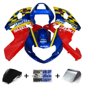 Amotopart 2001-2003 GSXR600 2000-2003 GSXR750 K1 Suzuki Red Blue Fairing Kit