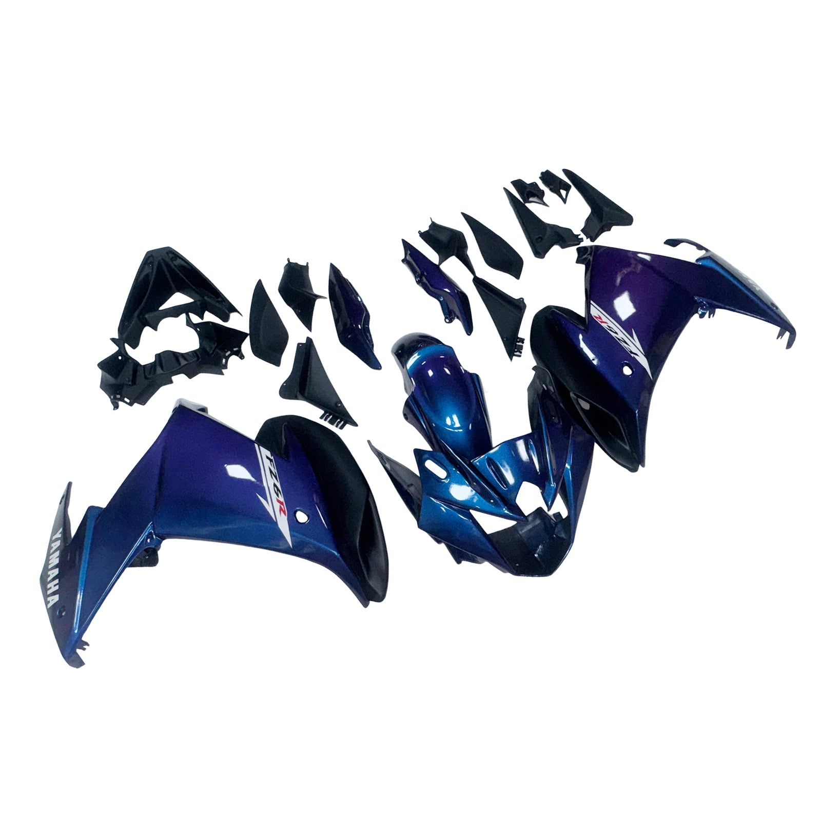 Amotopart 2009-2015 Yamaha FZ6R Blue White Fairing Kit