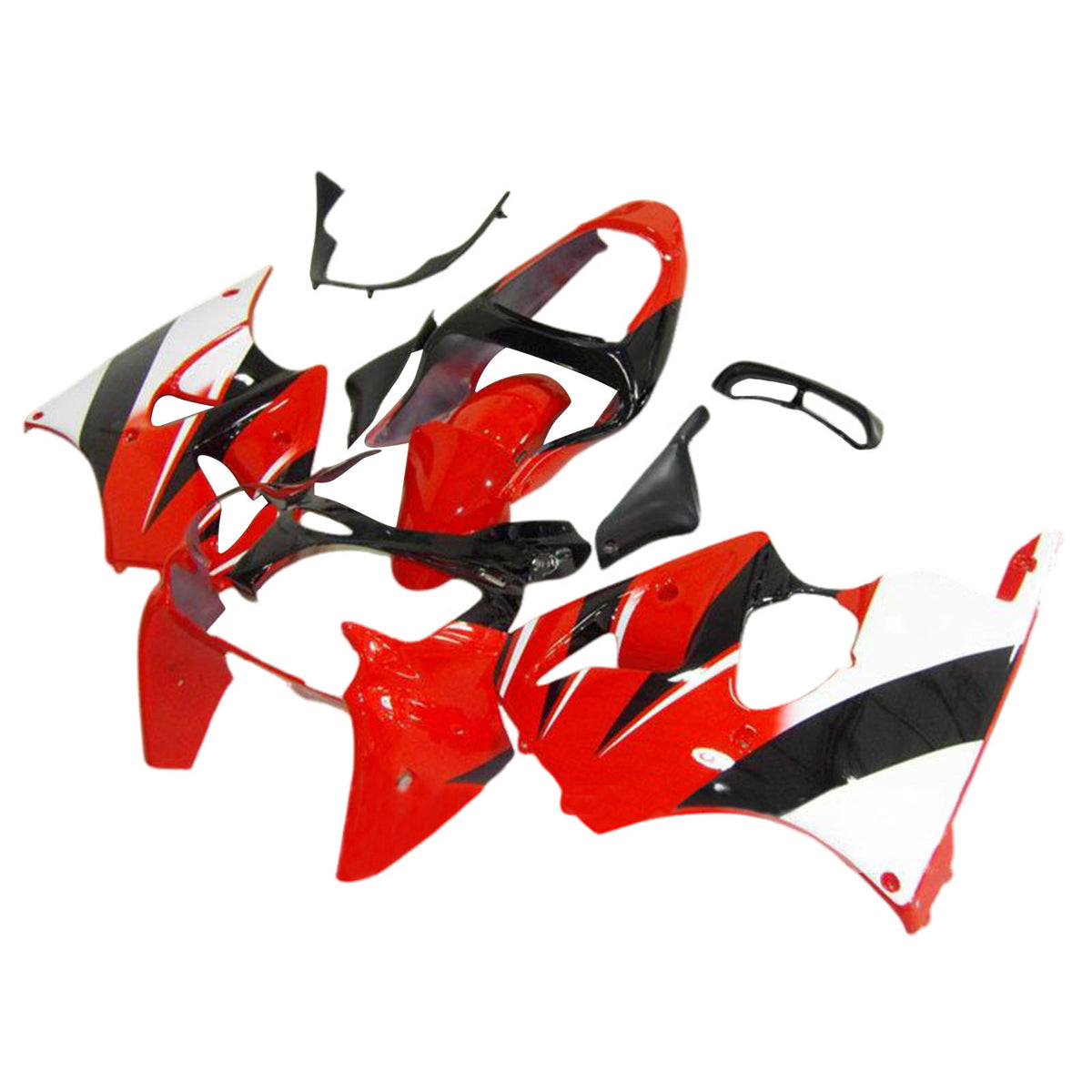 Amotopart 2000-2002 Kawasaki ZX6R 636 y 2005-2008 Kawasaki ZZR600 Kit de carenado rojo negro