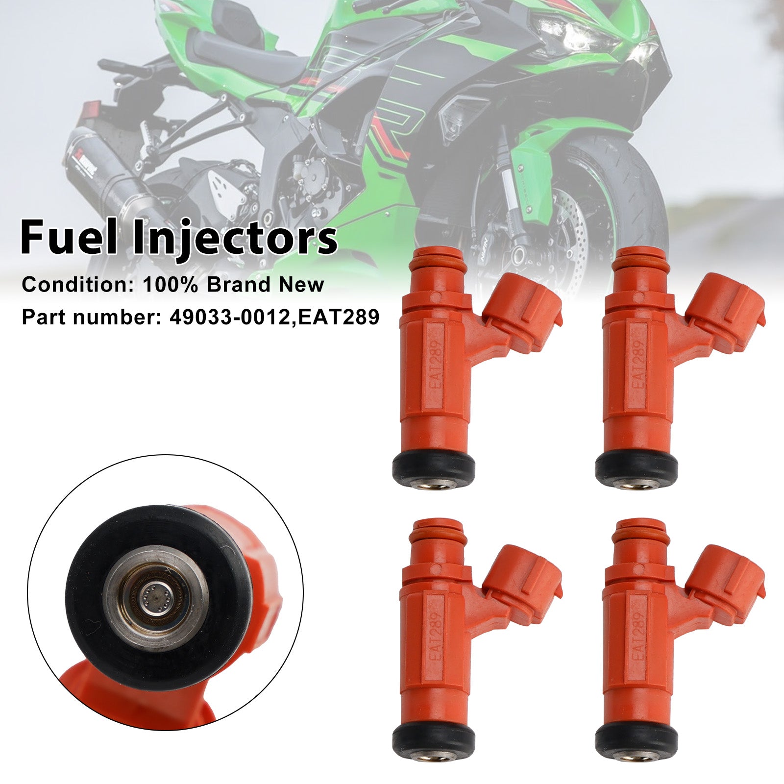 Kawasaki NINJA 1000 ZX-6R Z1000 4PCS 49033-0012 Fuel Injectors EAT289