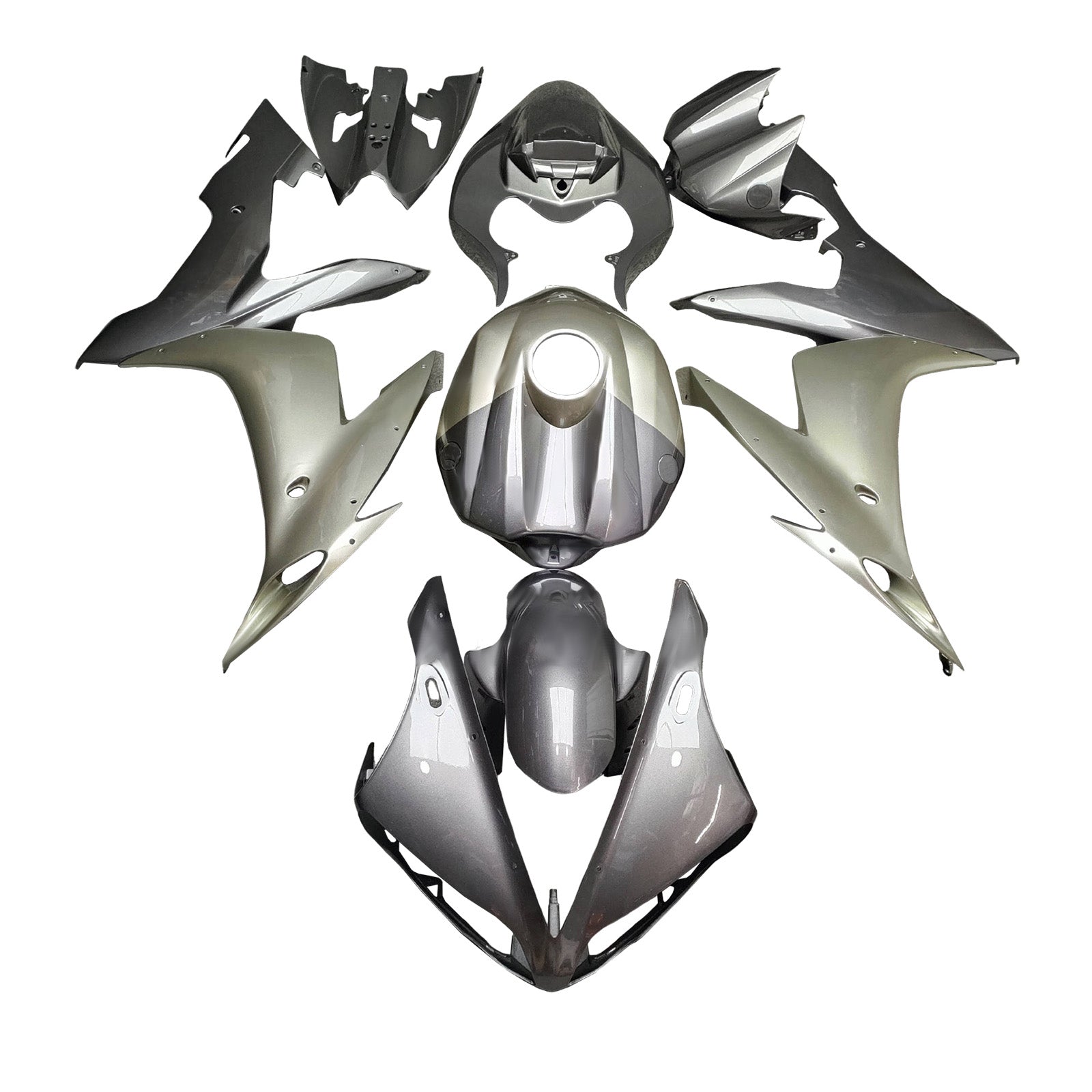 Amotopart 2004-2006 Yamaha YZF-R1 Grey Sliver Fairing Kit