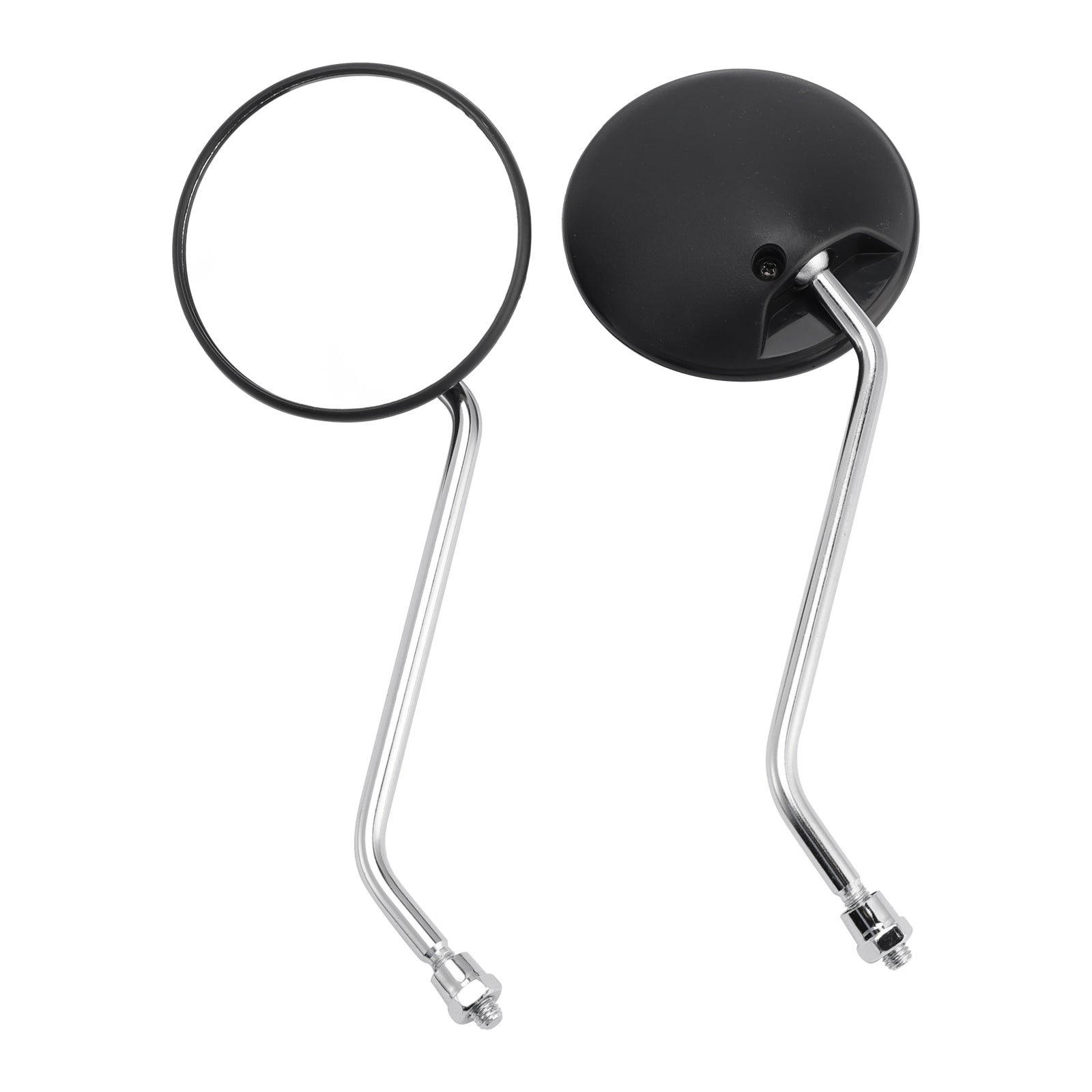 Piaggio Vespa Scooter Moped 8mm Universal Pair Round Mirrors Black