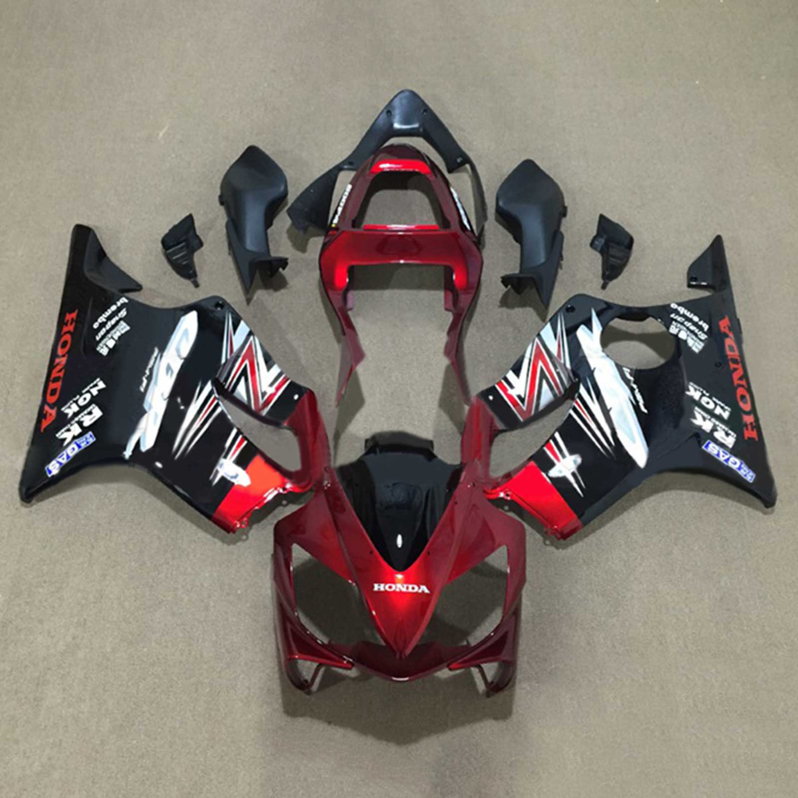 Amotopart 2001-2003 CBR600 F4i Honda Black&Red with Logo Fairing Kit