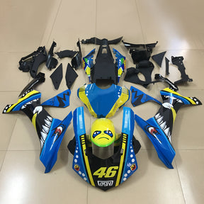 Amotopart Yamaha YZF 1000 R1 2015–2019 Verkleidungsset mit Haifischzähnen in Gelb und Blau
