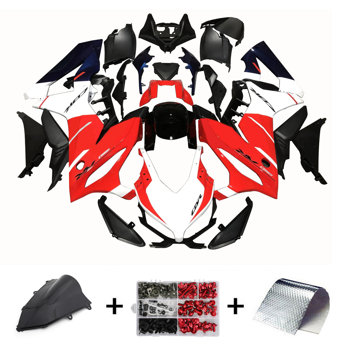 Amotopart 2021-2023 CBR650R Honda Kit de carénage rouge et noir