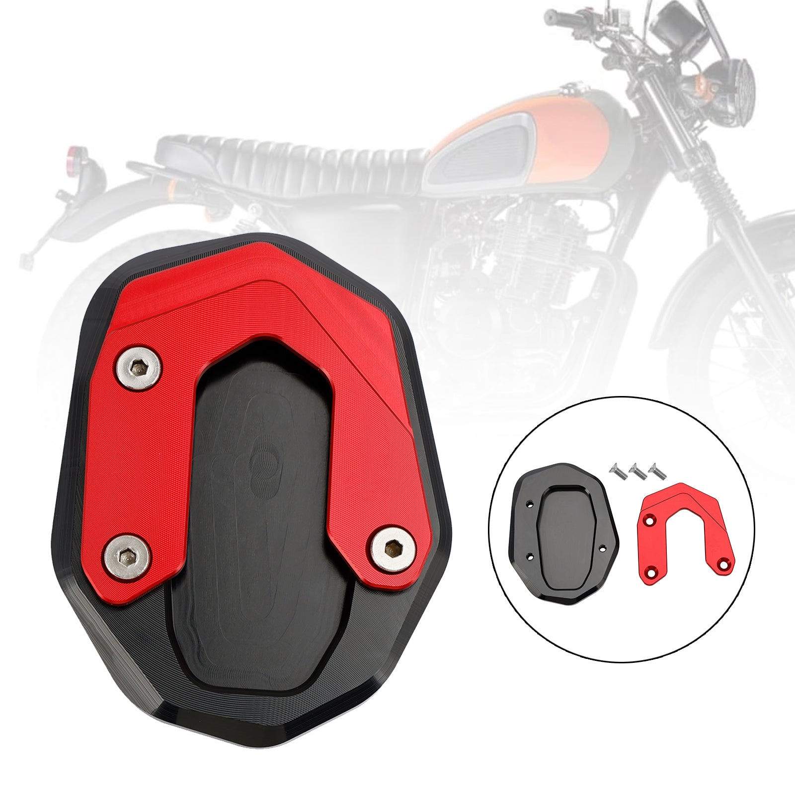 15-20 Ducati Scrambler 400/800/1100 Kickstand Enlarge Plate Pad