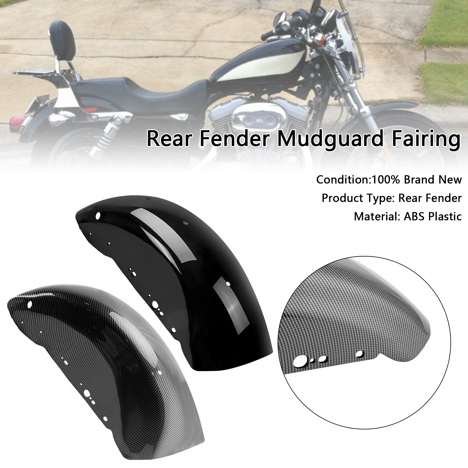 2004-UP Sportster 883 1200 Rear Fender Mudguard Fairing