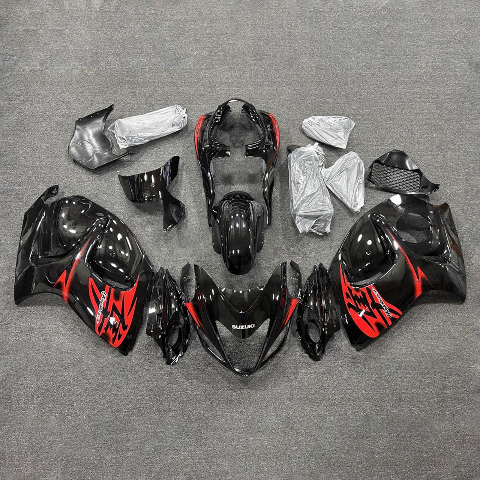 Amotopart 2008-2020 Suzuki Hayabusa GSX1300R Kit de carenado negro rojo