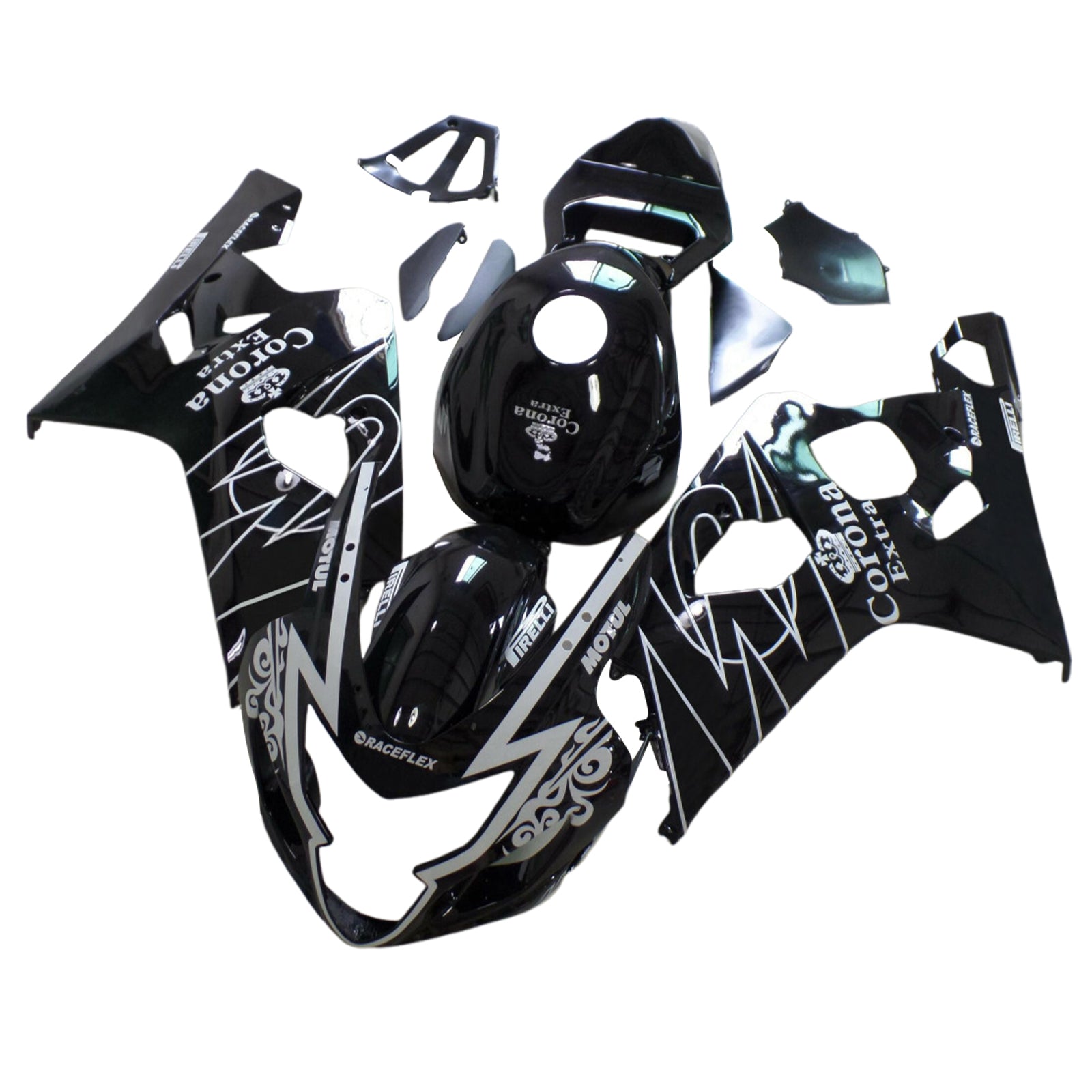 Amotopart 2004-2005 Suzuki GSXR 600/750 Black Grey Line Fairing Kit