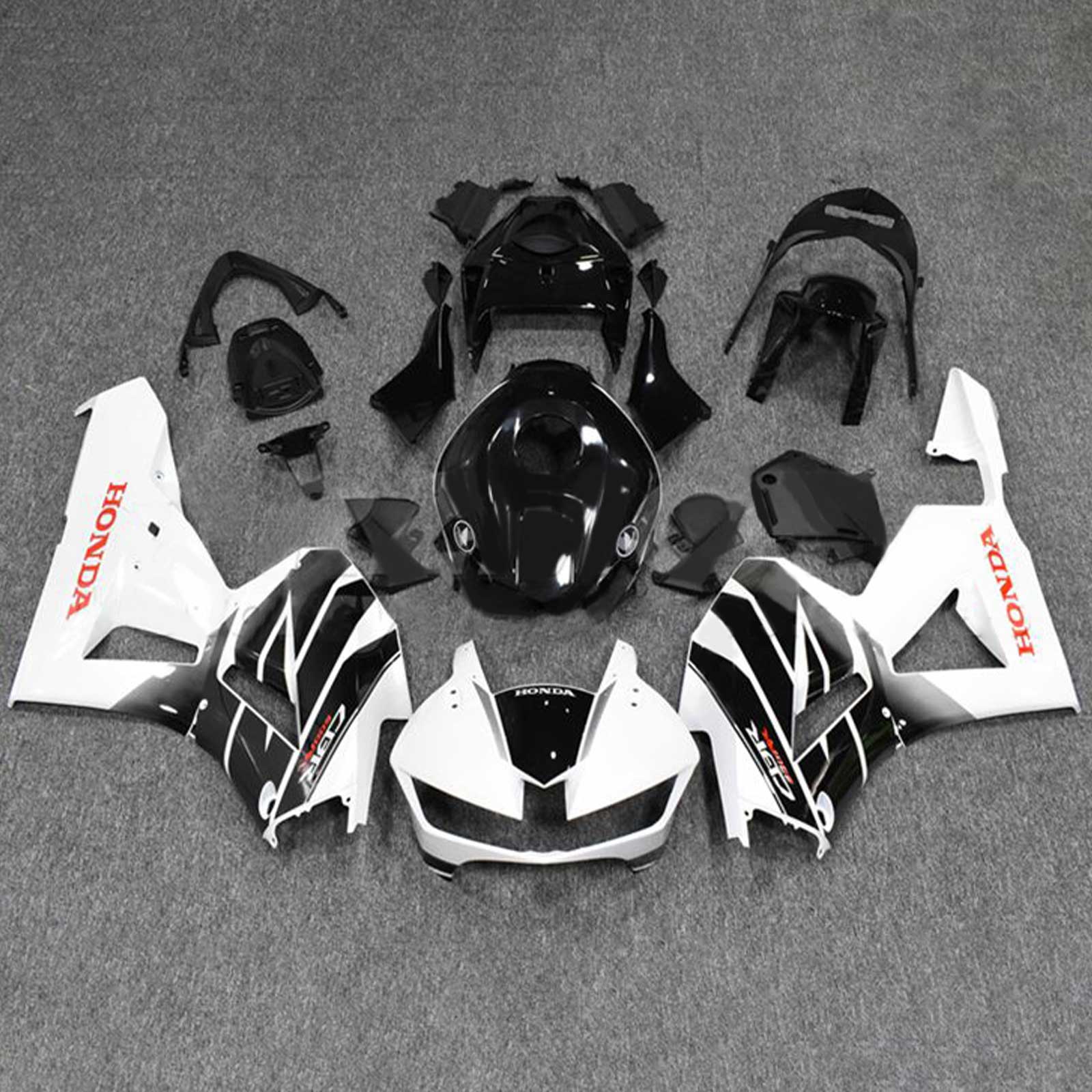 Amotopart 2013-2023 F5 CBR600RR Honda Negro y Blanco Style3 Kit de carenado