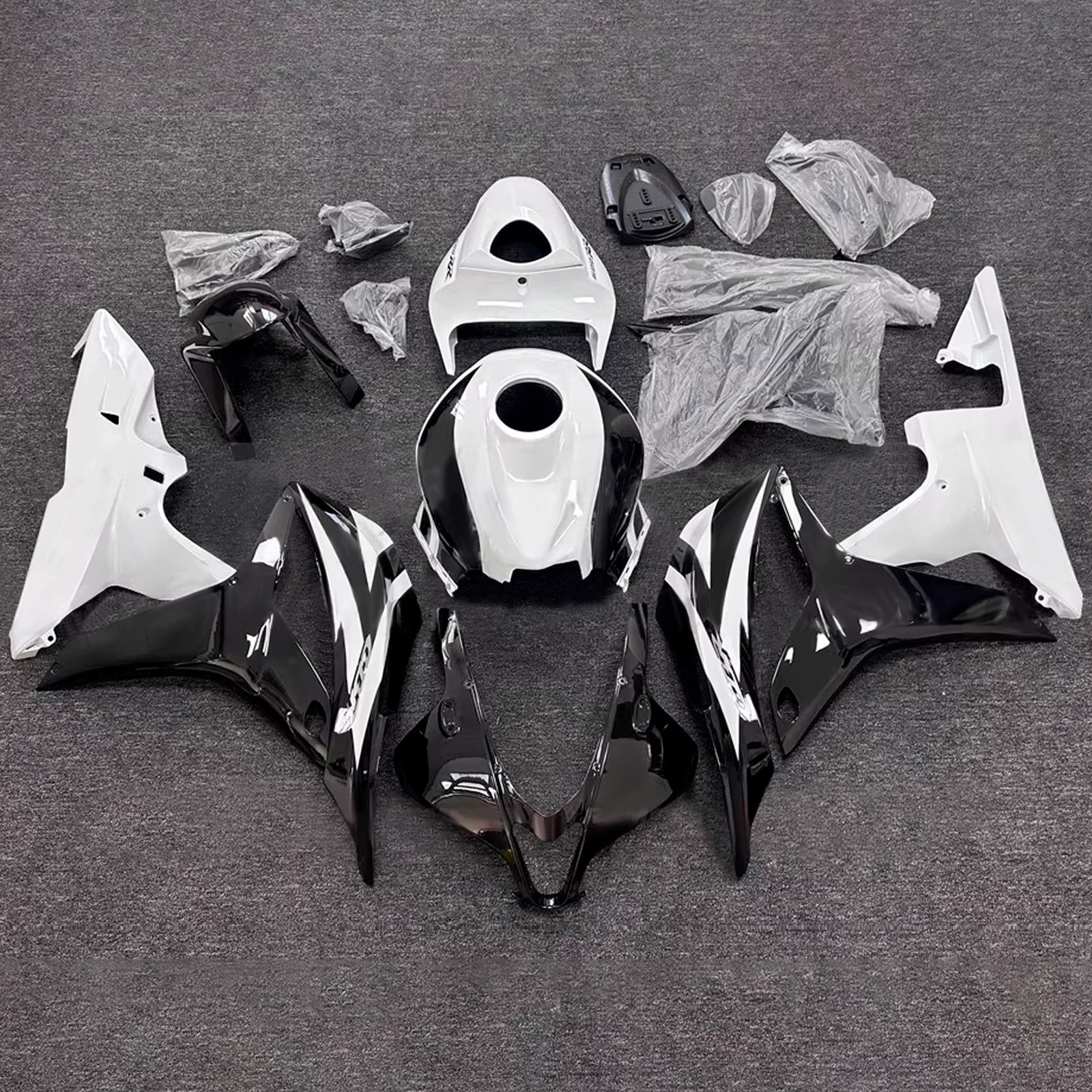 Amotopart 2007-2008 Honda CBR600RR White&Black Fairing Kit