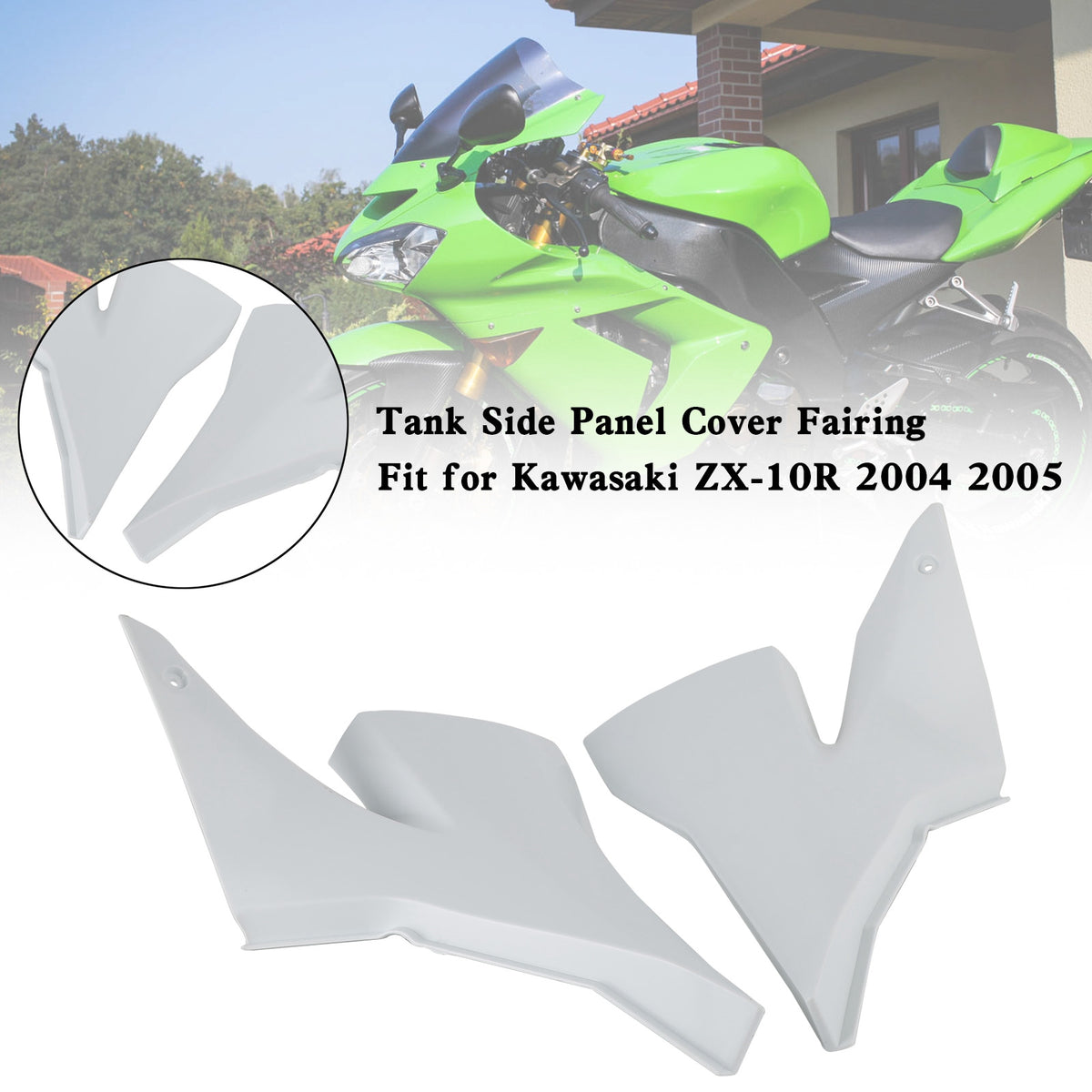 Tank Side Trim Cover Panel Fairing Cowl For Kawasaki ZX 10R 2004 2005