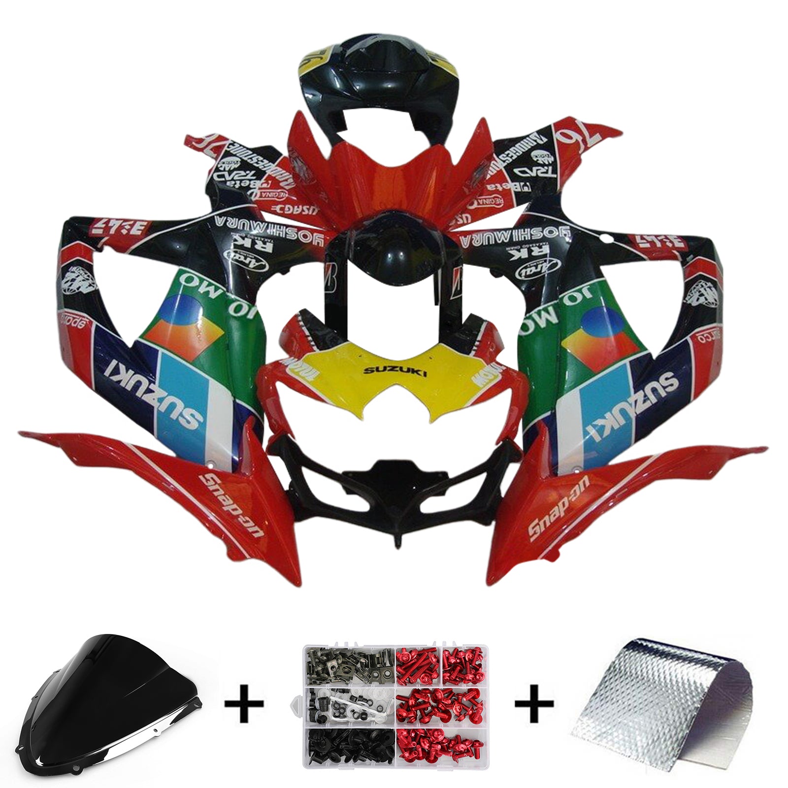 Amotopart 2008-2010 K8 GSXR 600/750 Kit de carénage multicolore Suzuki