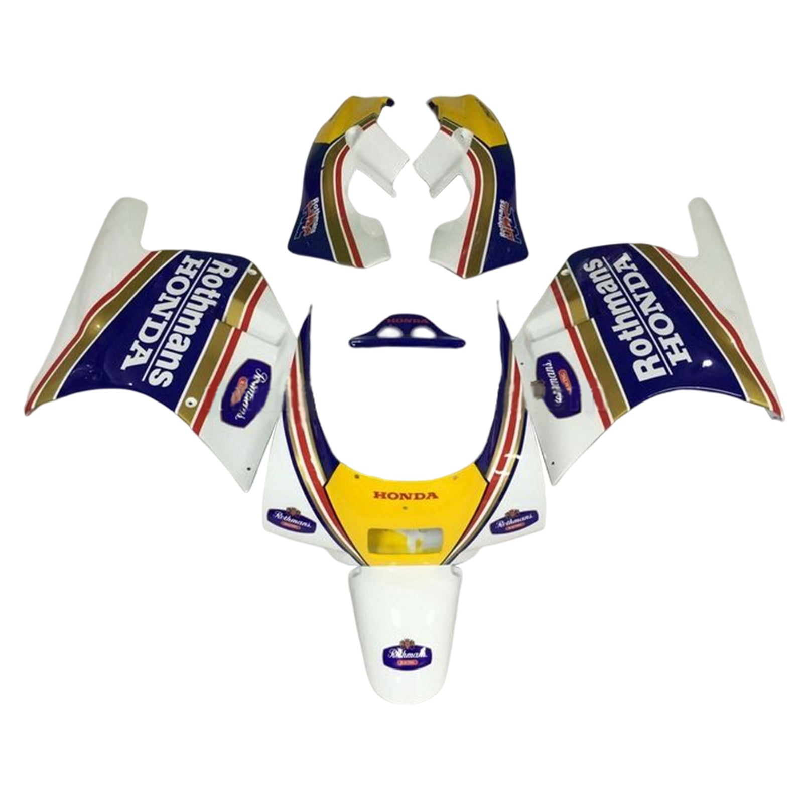 Amotopart Honda NSR250R 1988-1989 Kit de carénage jaune et bleu