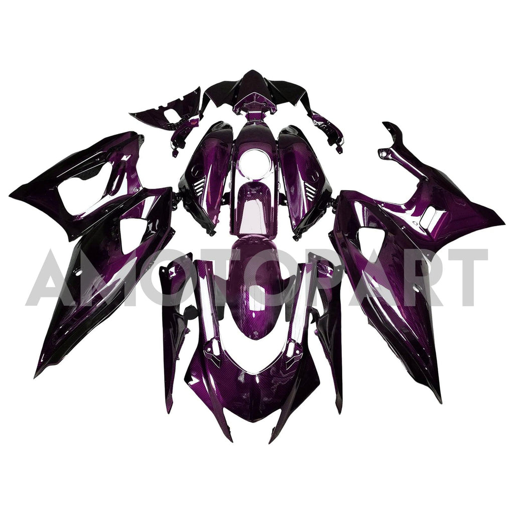 Amotopart 2021-2025 Yamaha YZF-R7 Midnight Purple Carbon Fiber Pattern