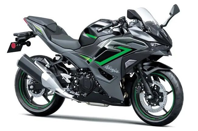 Amotopart 2024-2025 Kawasaki Ninja 500 Silver Green Fairing Kit