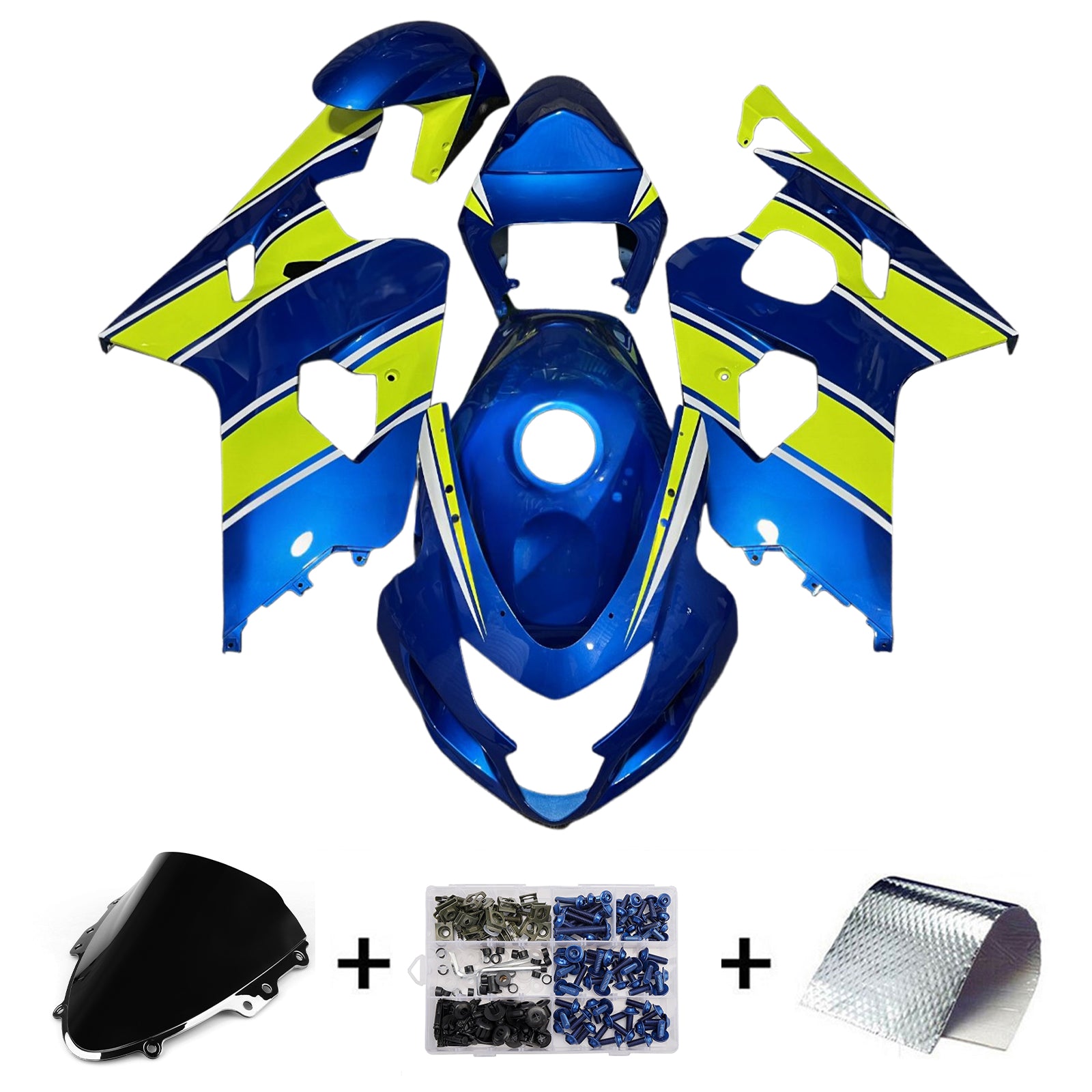 Amotopart 2004-2005 Suzuki GSXR 600/750 Blue Yellow Fairing Kit
