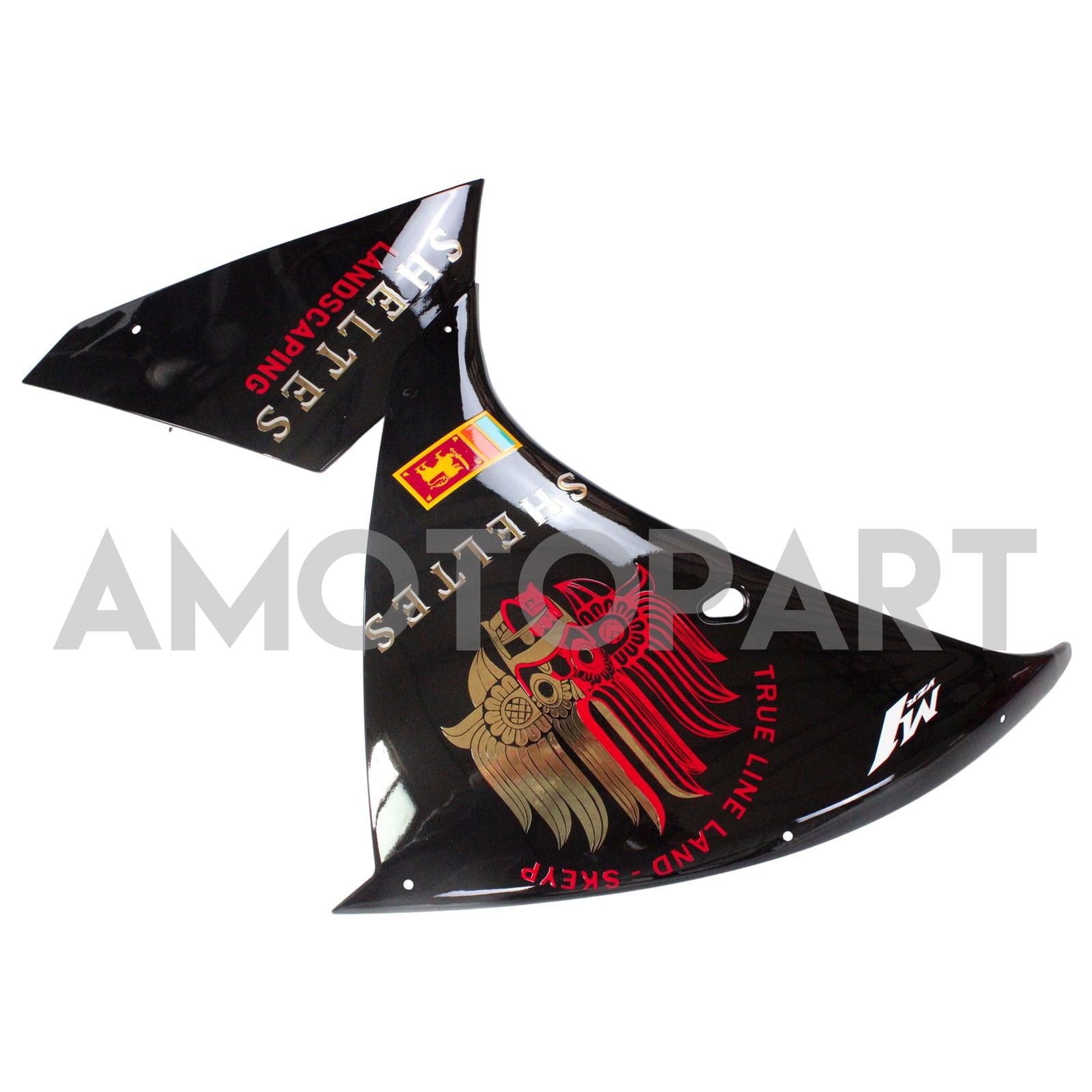 Amotopart 2009-2011 YZF 1000 R1 Yamaha svart med rød logo fairing kit