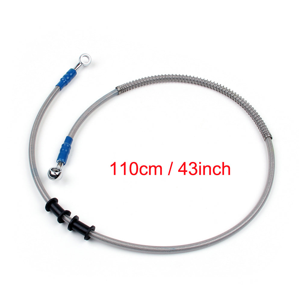 110cm/43" M10 Brake Oil Hose Line Banjo Fitting Stainless Steel End