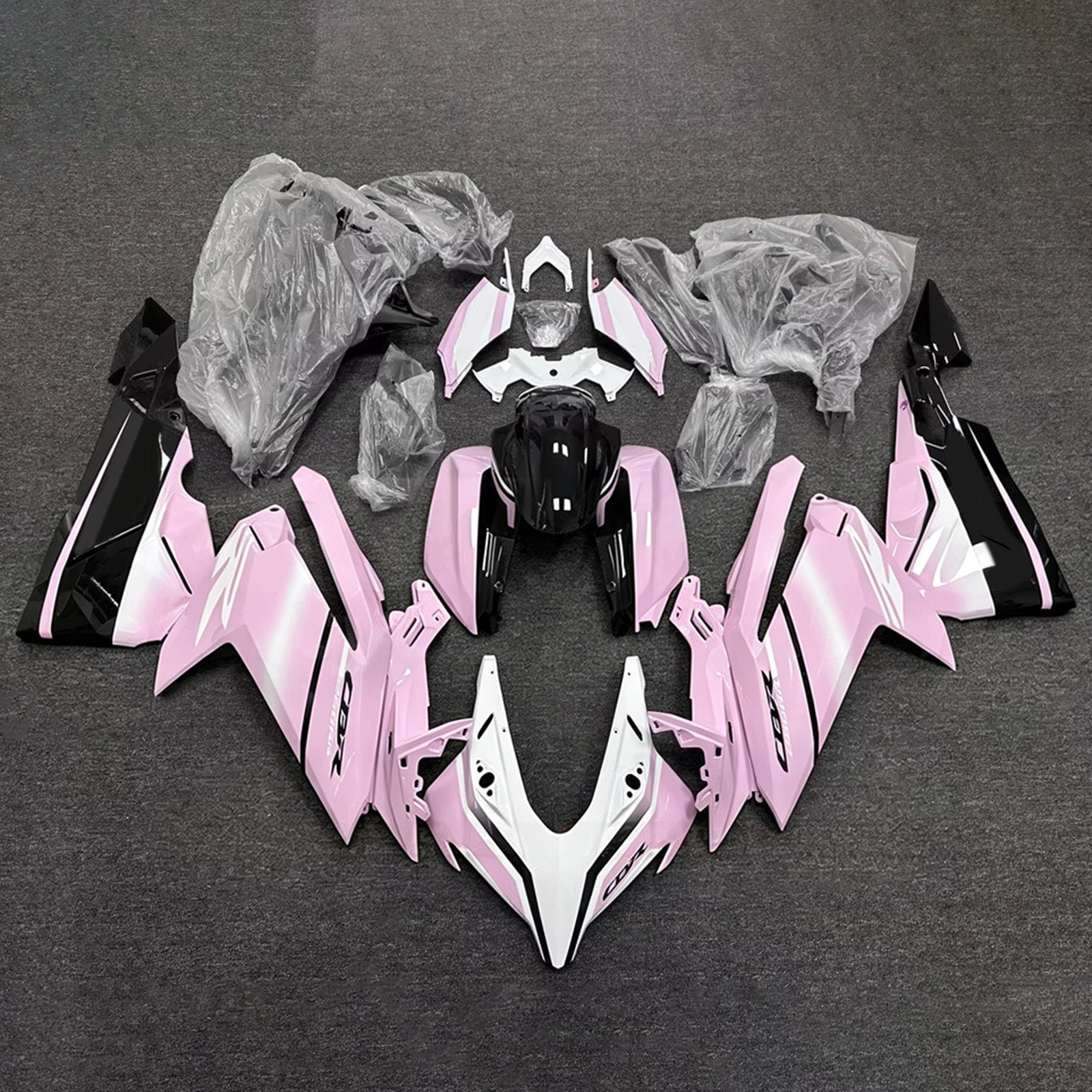 Amotopart 2023-2024 Honda CBR250RR Pink/White Fairing Kit