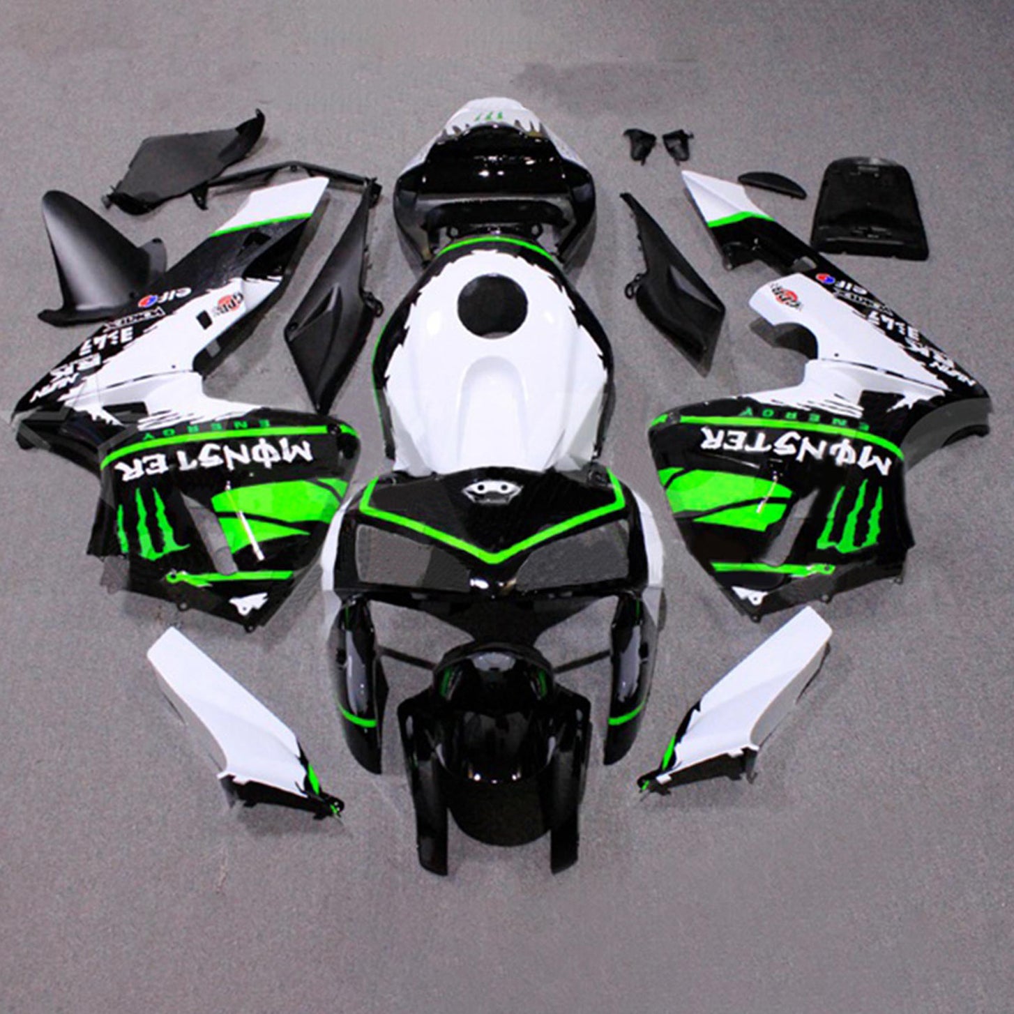 Amotopart 2005-2006 Honda CBR600RR Kit de carénage blanc noir vert