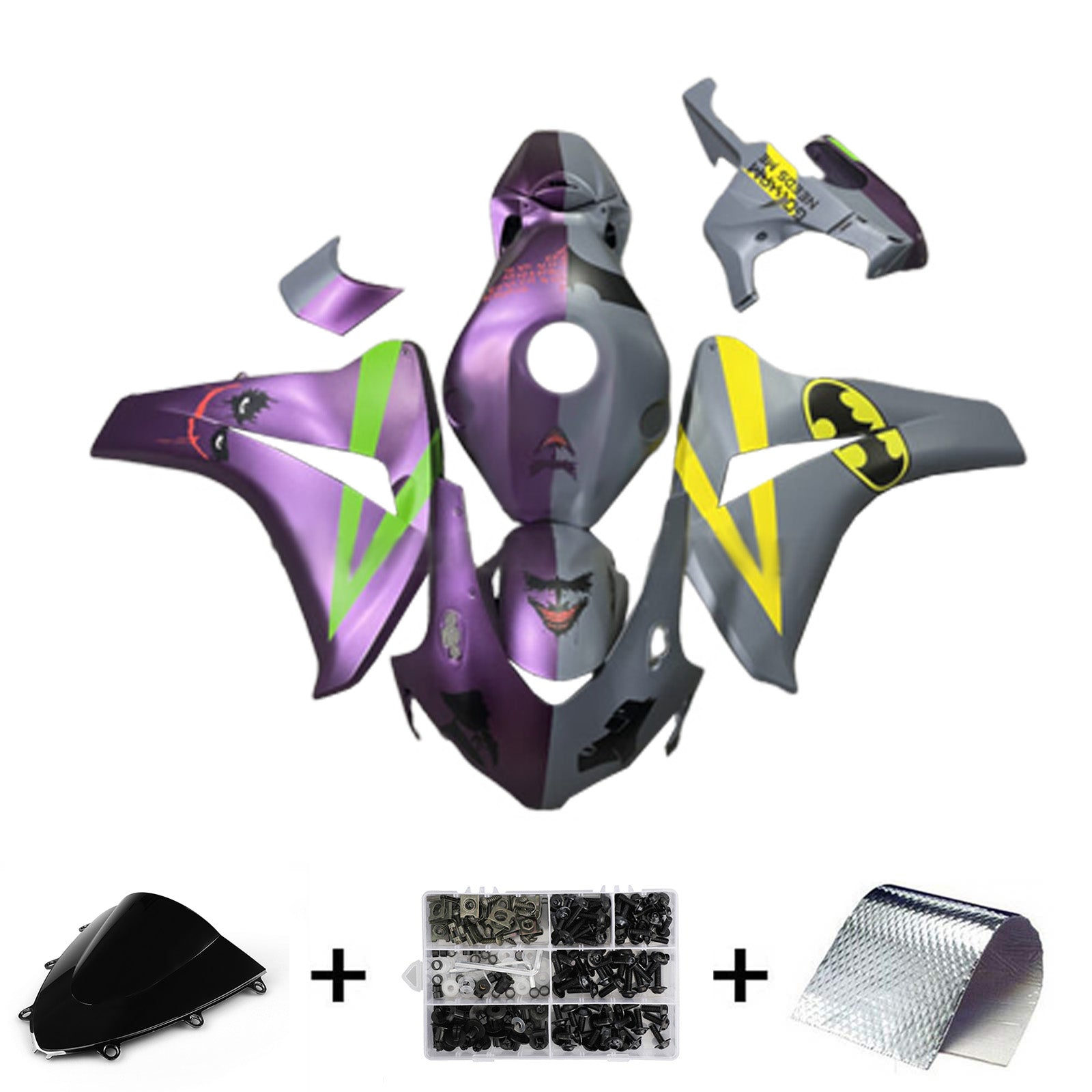 Amotopart 2008-2011 Honda CBR1000rr Kit de carénage gris violet