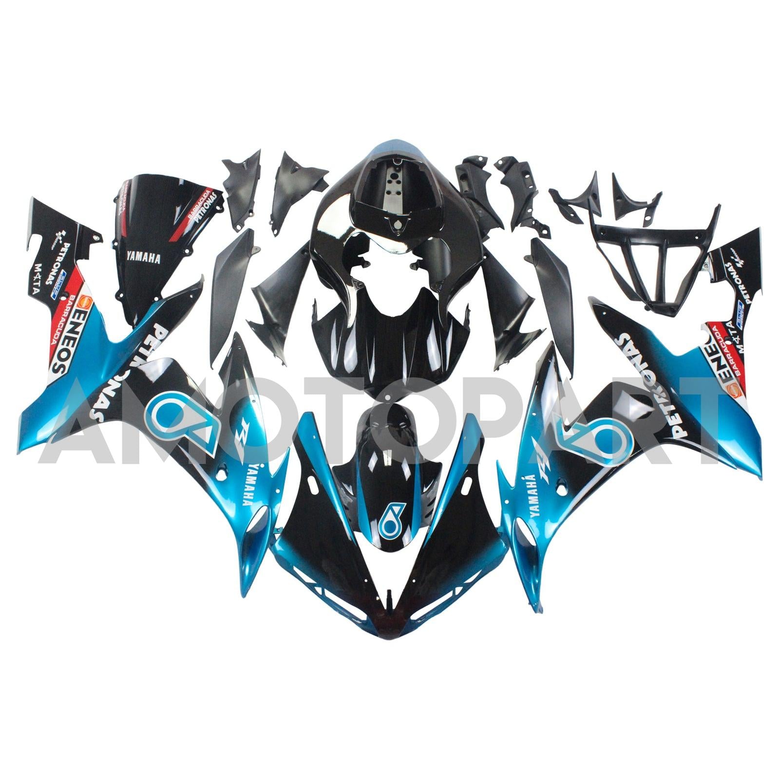 Amotopart 2004-2006 YZF 1000 R1 Yamaha Petronas Blue Fairing Kit