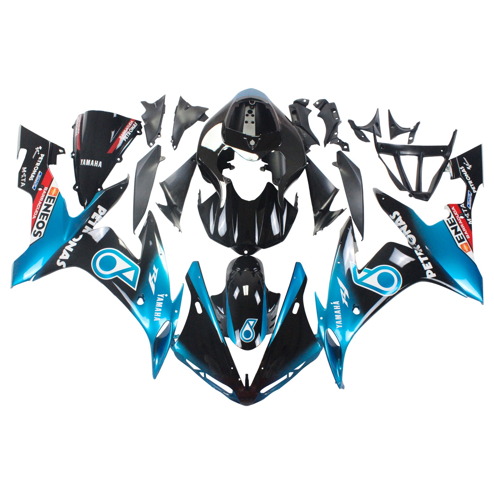 Amotopart 2004-2006 YZF 1000 R1 Yamaha Petronas Blue Fairing Kit