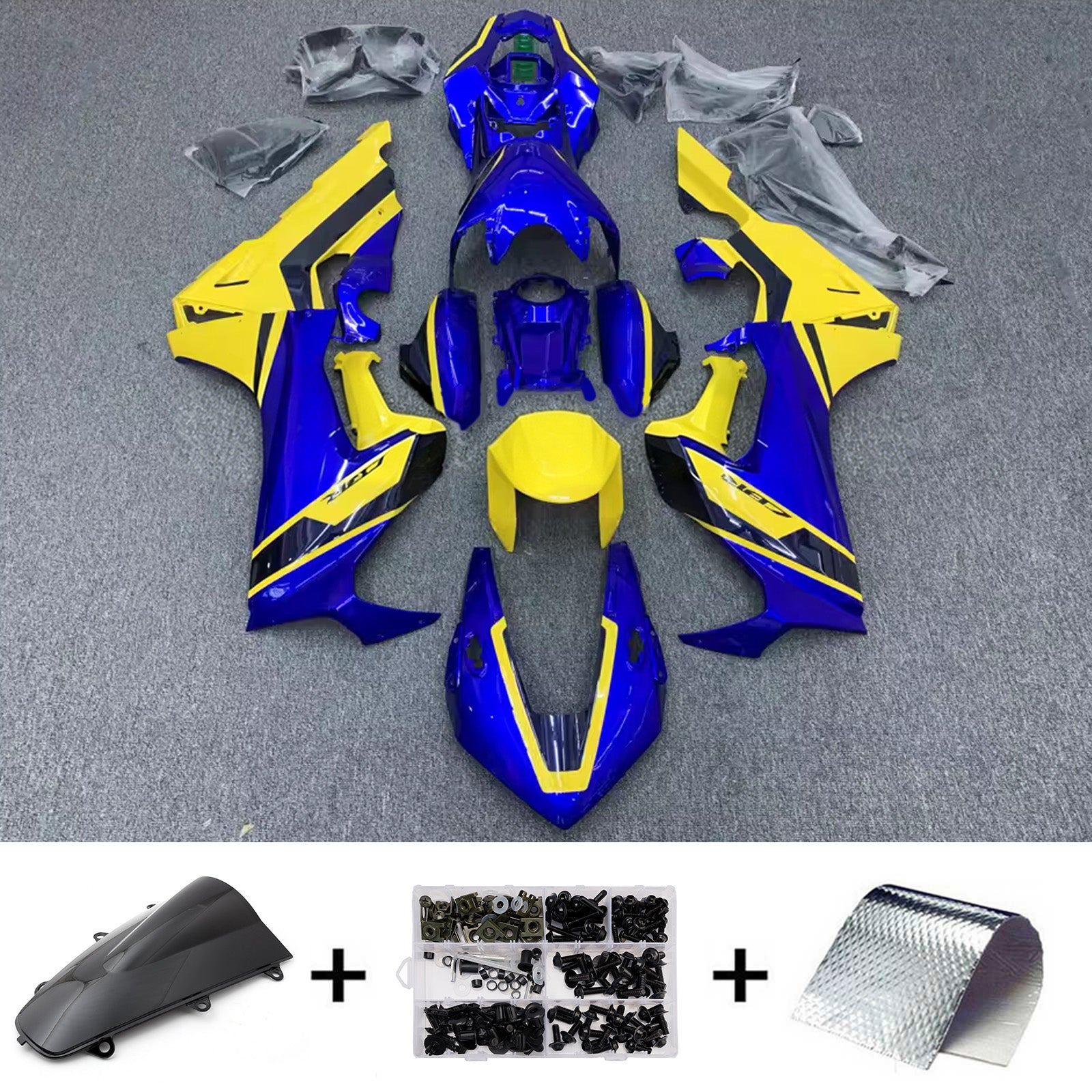 Amotopart 2017-2026 Honda CBR1000RR Blue/Yellow Fairing Kit