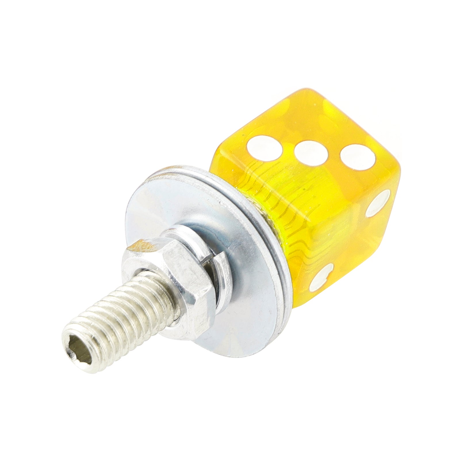 X4 M6 Plastic Custom Head Dice License Plate Frame Screws Bolts Hardware Yellow
