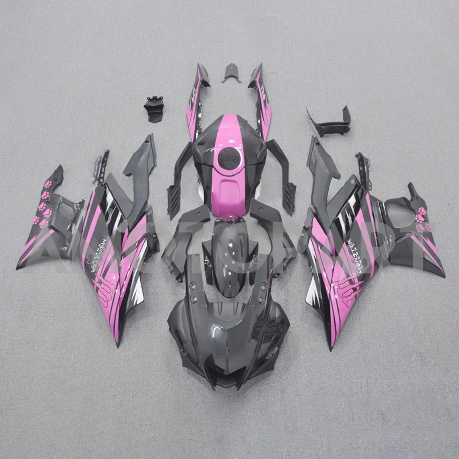 Amotopart 2022-2024 Yamaha YZF-R3 & R25 Pink Black Fairing Kit