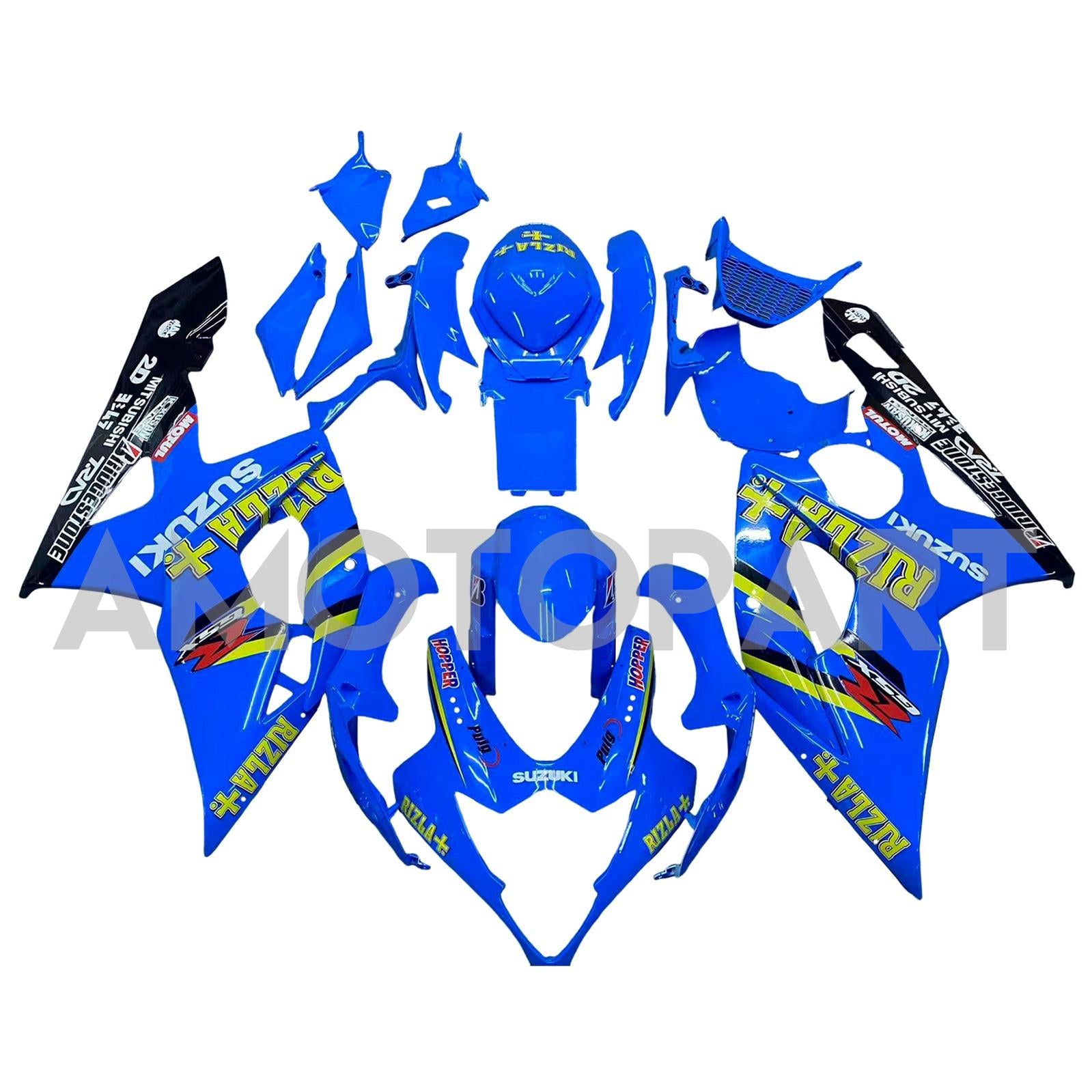Amotopart 2005-2006 Suzuki GSXR1000 Blue Black Yellow Red Fairing Kit
