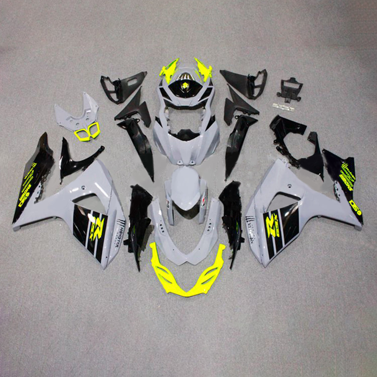 Amotopart 2009-2016 K9 GSXR1000 Suzuki Grey&Yellow Fairing Kit