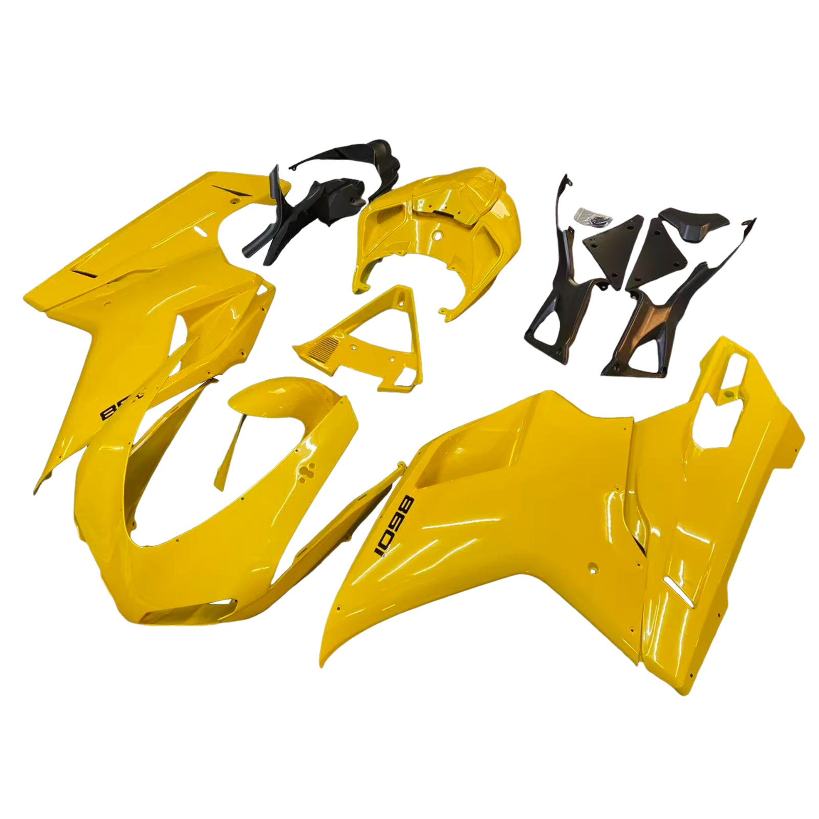 Amotopart 2007-2011 Ducati 1098/1198/848 Yellow Black Fairing Kit