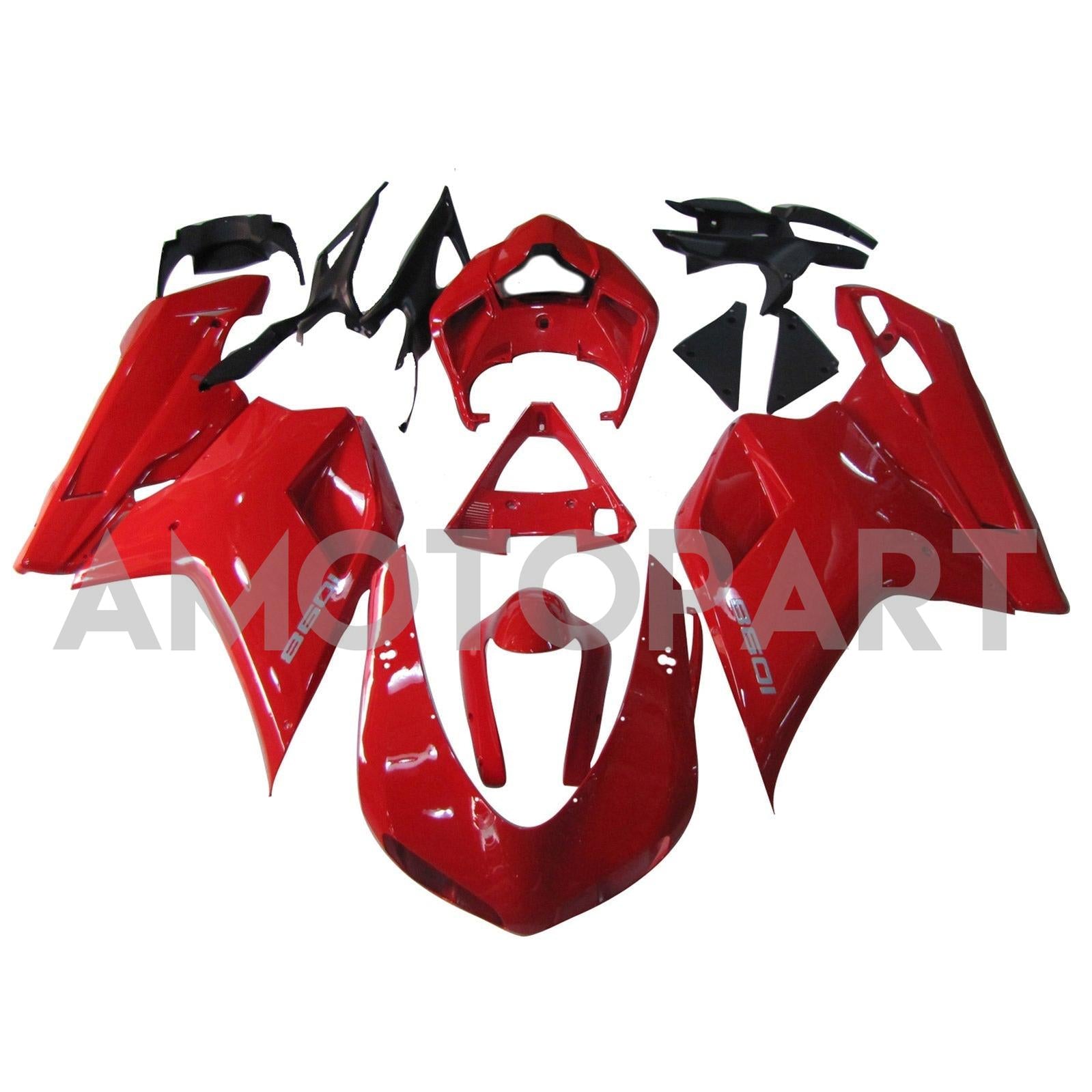 Amotopart All Years Ducati 1098 1198 848 Red Fairing Kit