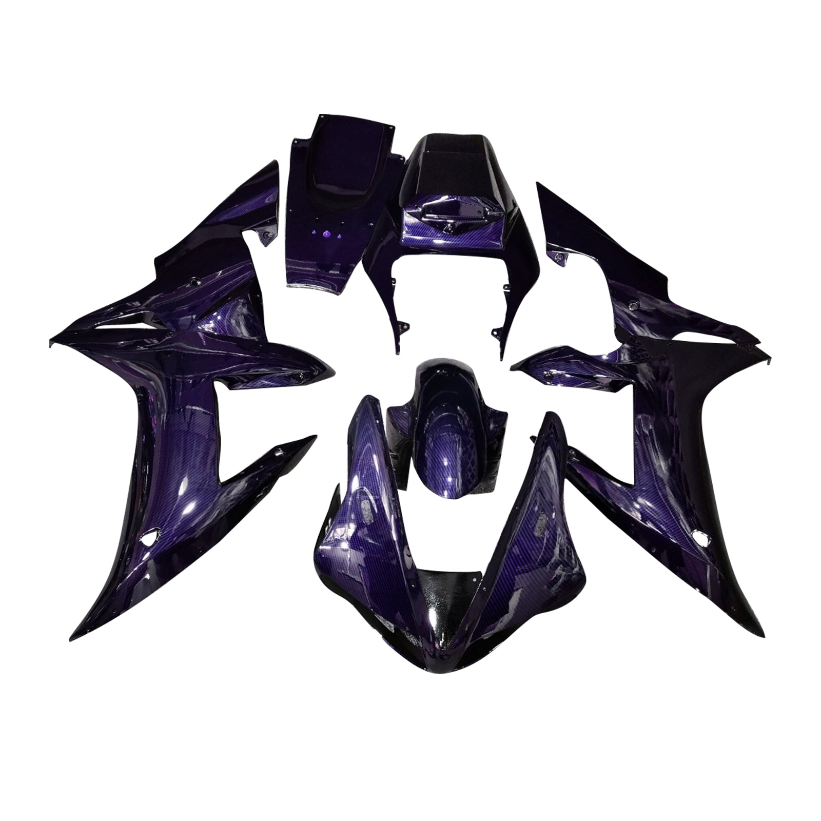 Amotopart 2002-2003 Yamaha YZF-R1 Purple Carbon Fiber Pattern Fairing Kit