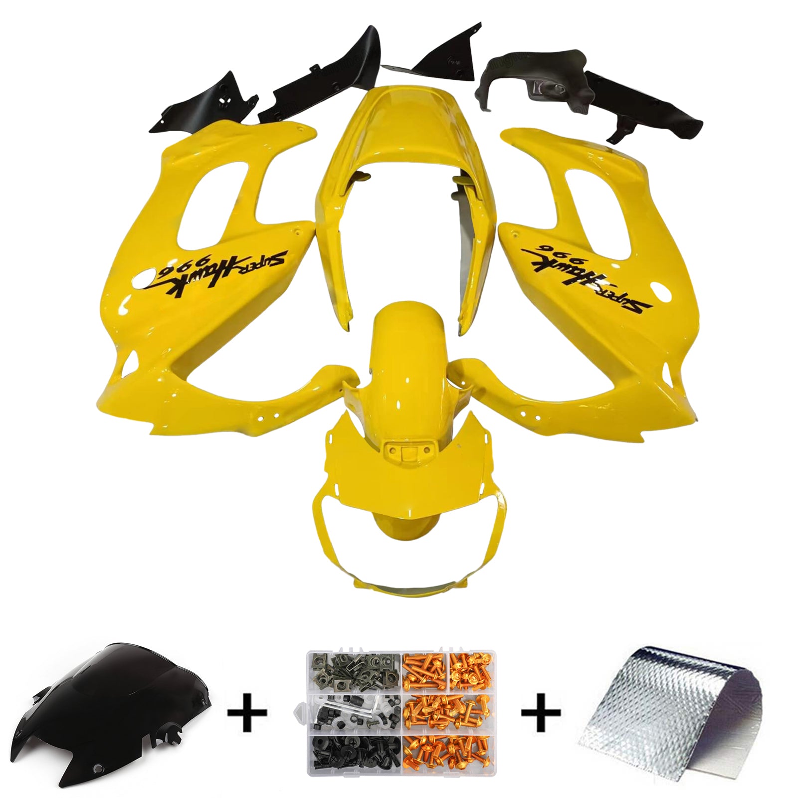 Amotopart 1997-2005 Honda VTR1000F Yellow Fairing Kit