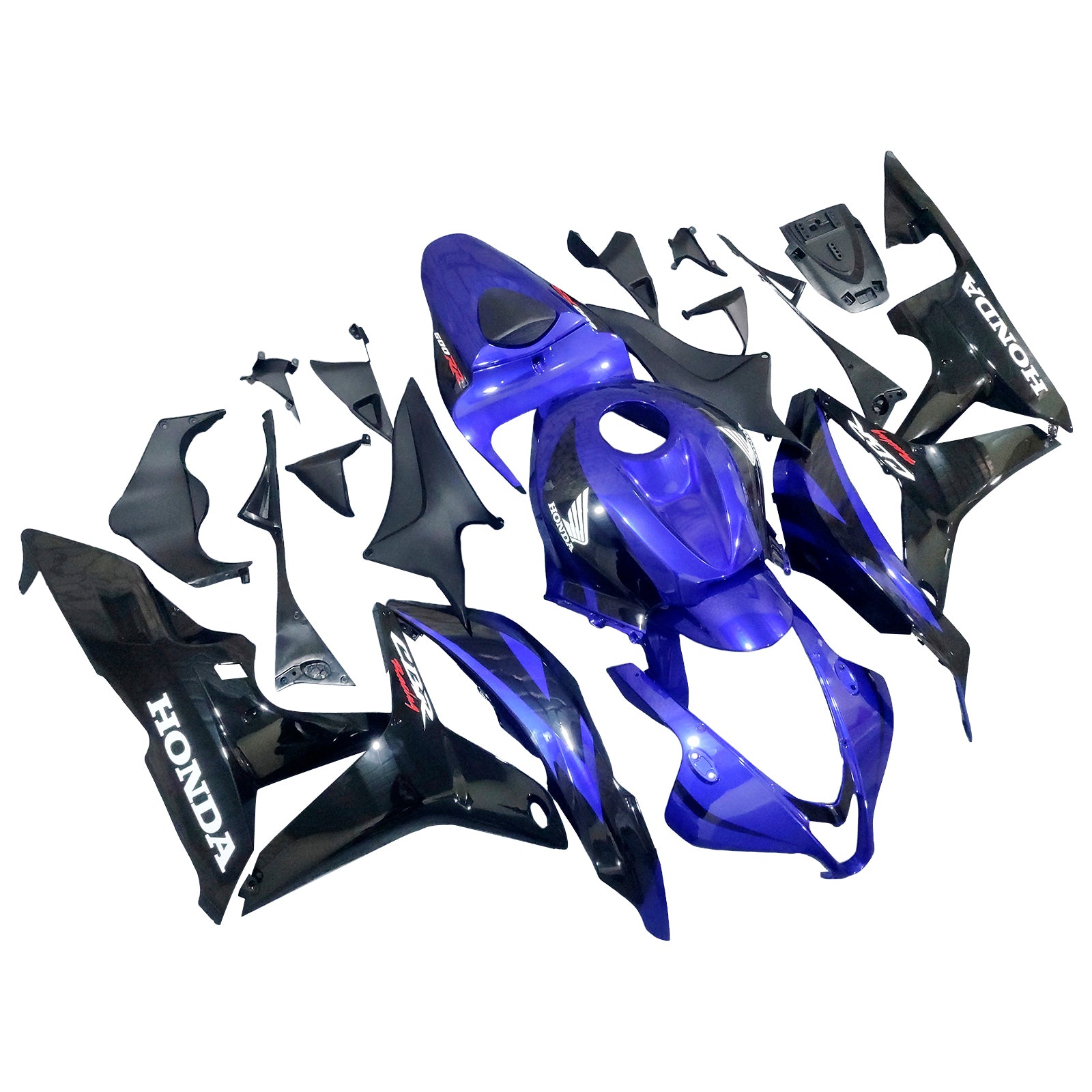 Amotopart 2007-2008 Honda CBR600RR Black Blue Fairing Kit