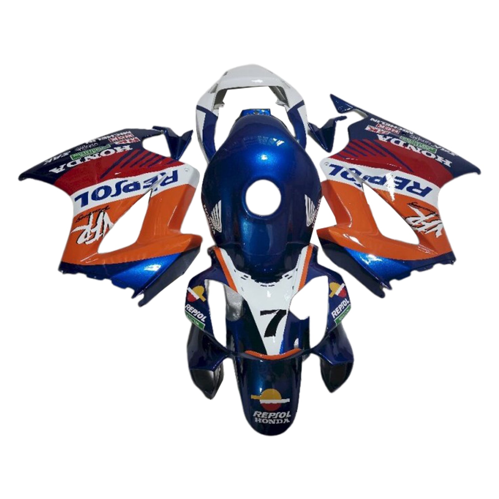 Amotopart 2002-2013 Honda VFR800Kit de carenado azul naranja