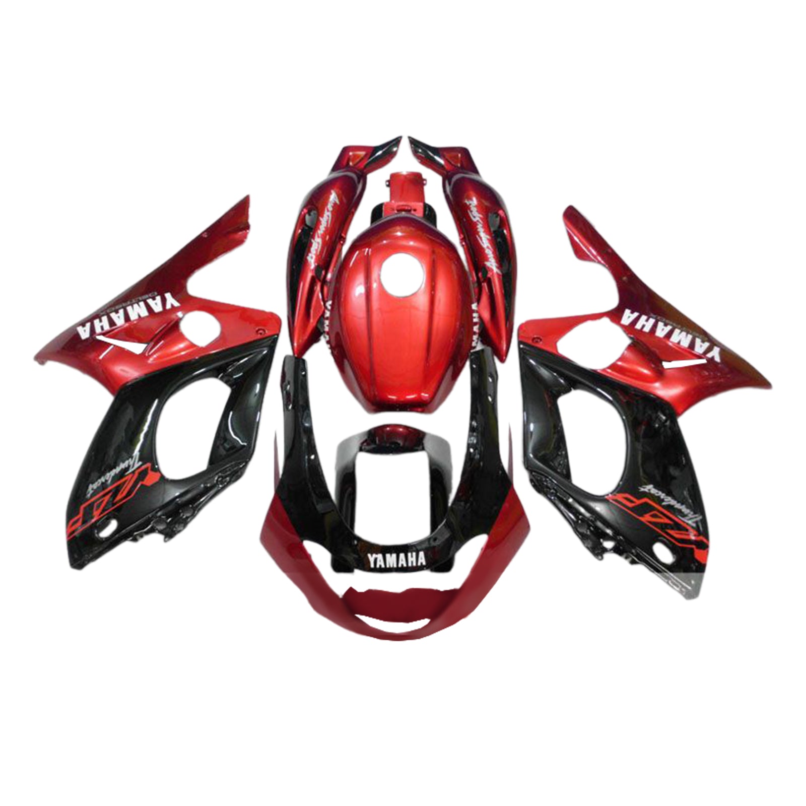 Amotopart 1996-2007 Yamaha YZF 600R Thundercat Red Black Fairing Kit