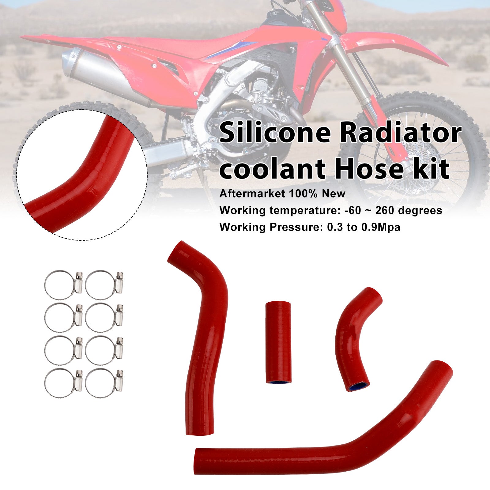 Honda CRF450R RX RWE 21-25 Silicone Radiator coolant Hose kit
