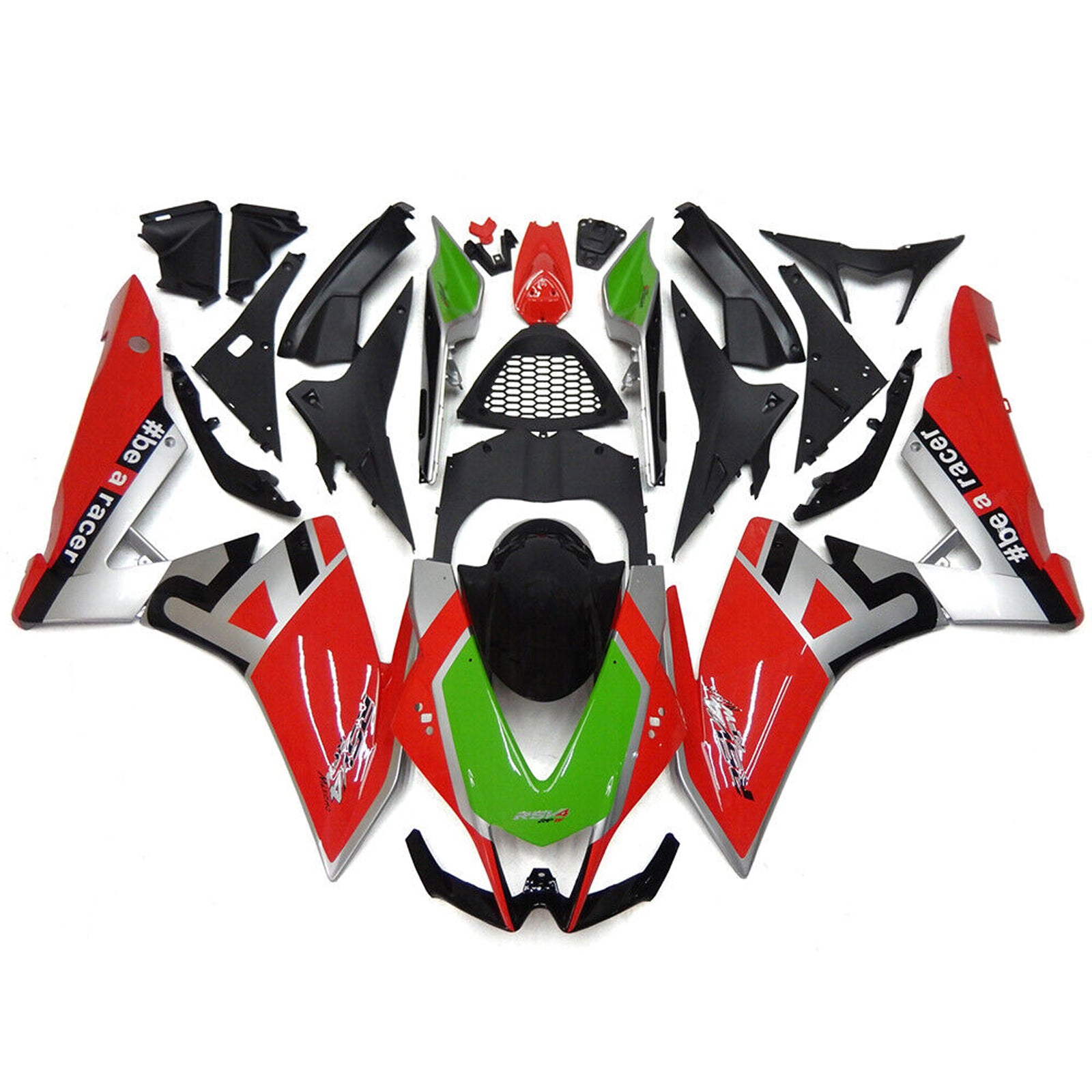 Amotopart 2009-2015 RSV4 1000 Aprilia Red&Green Style2 Fairing Kit