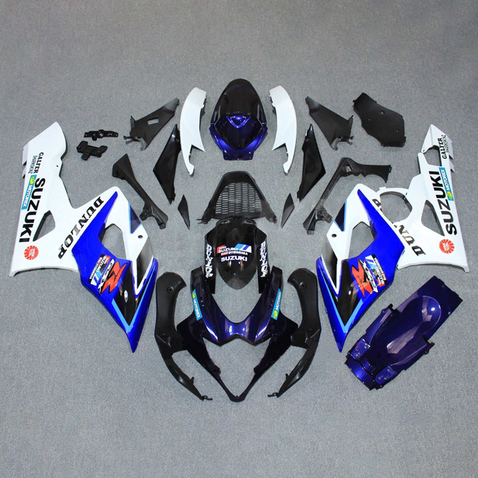 Amotopart 2005-2006 Suzuki GSXR1000 Blå Sort Hvid Fairing Kit