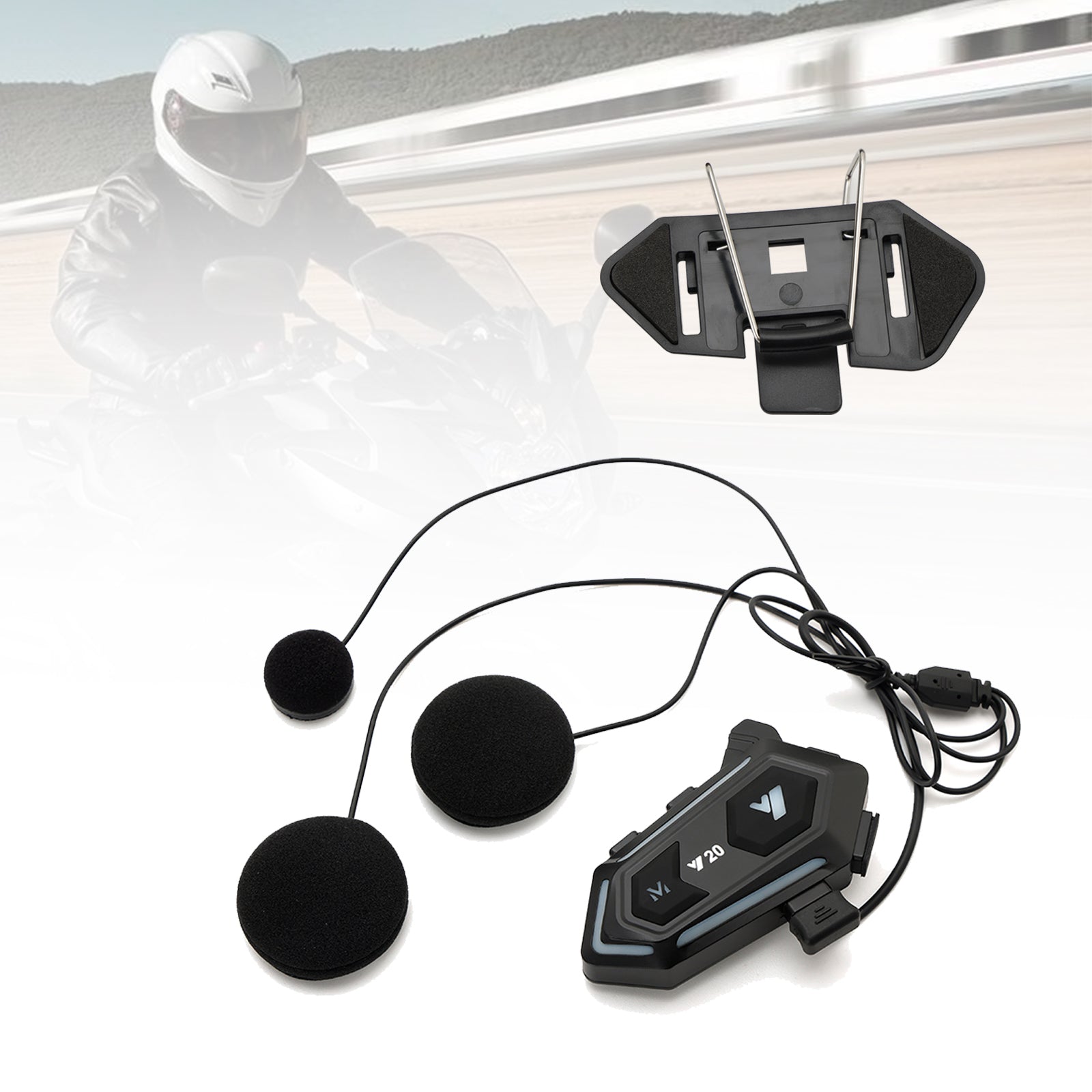 Universal Wireless Player Helmet Bluetooth Earphone Headset Y20 For Motorcycle